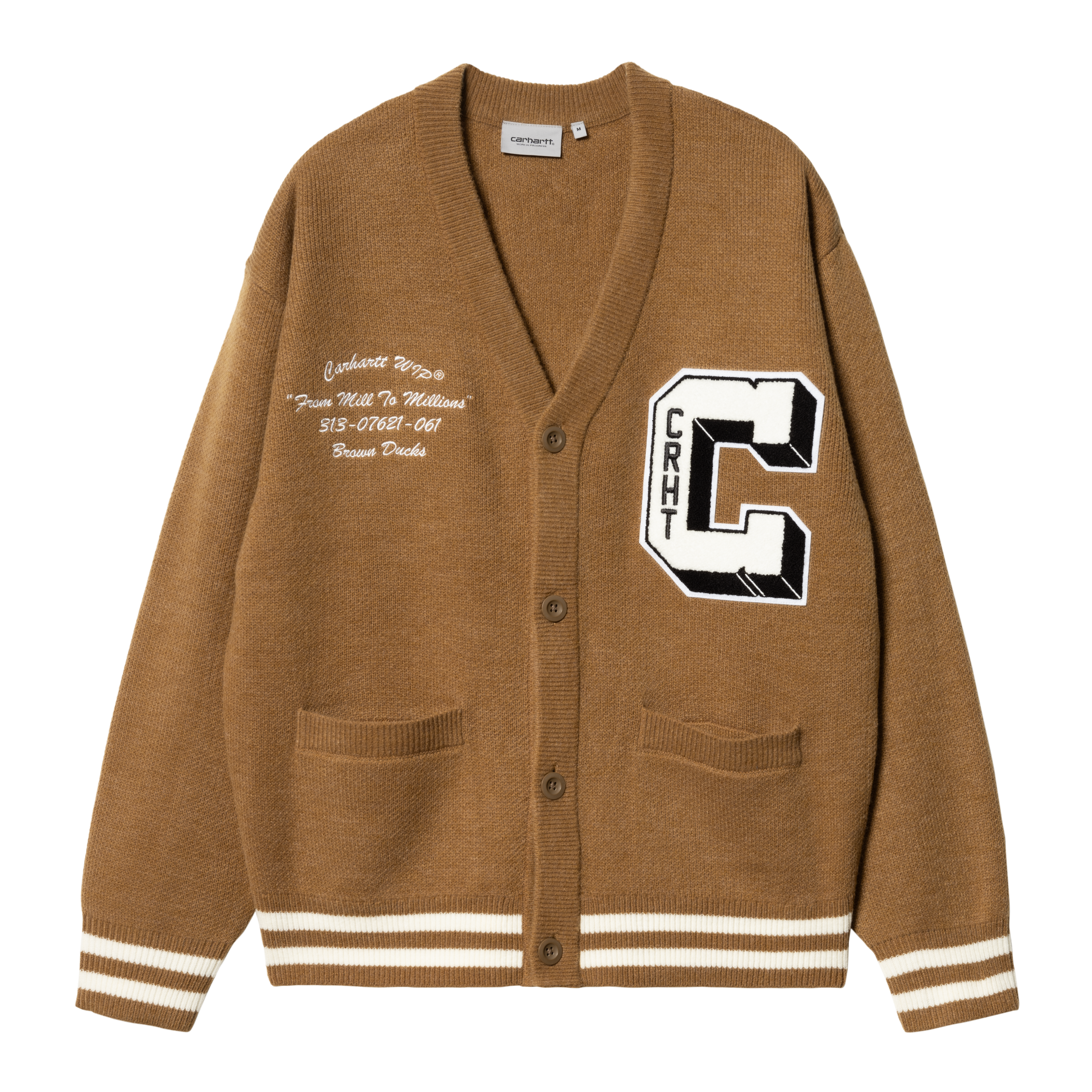 Carhartt WIP Brown Ducks Cardigan in Brown