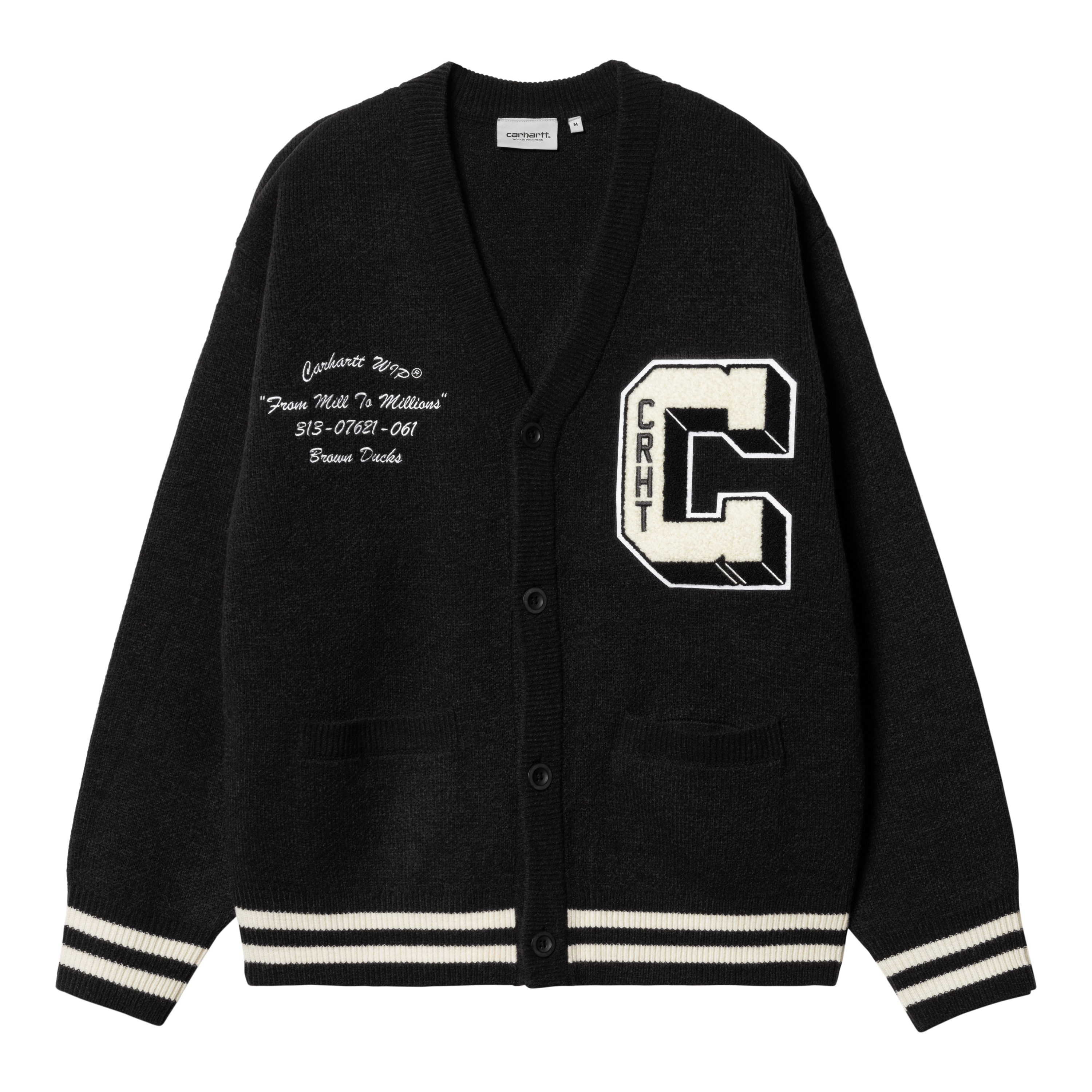 Carhartt WIP Brown Ducks Cardigan in Black