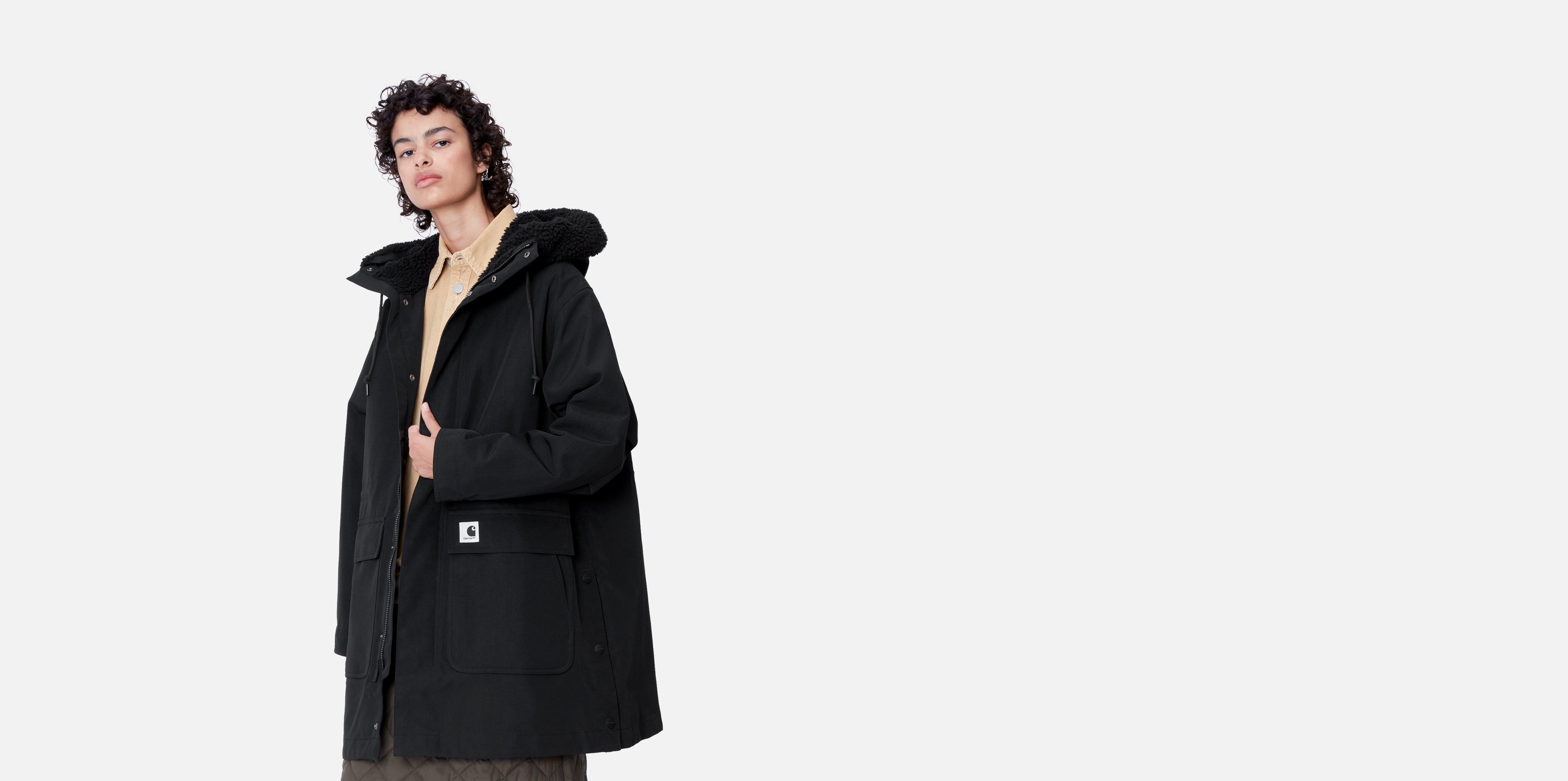 Carhartt WIP W Clarton Parka Black Black Official Online Store