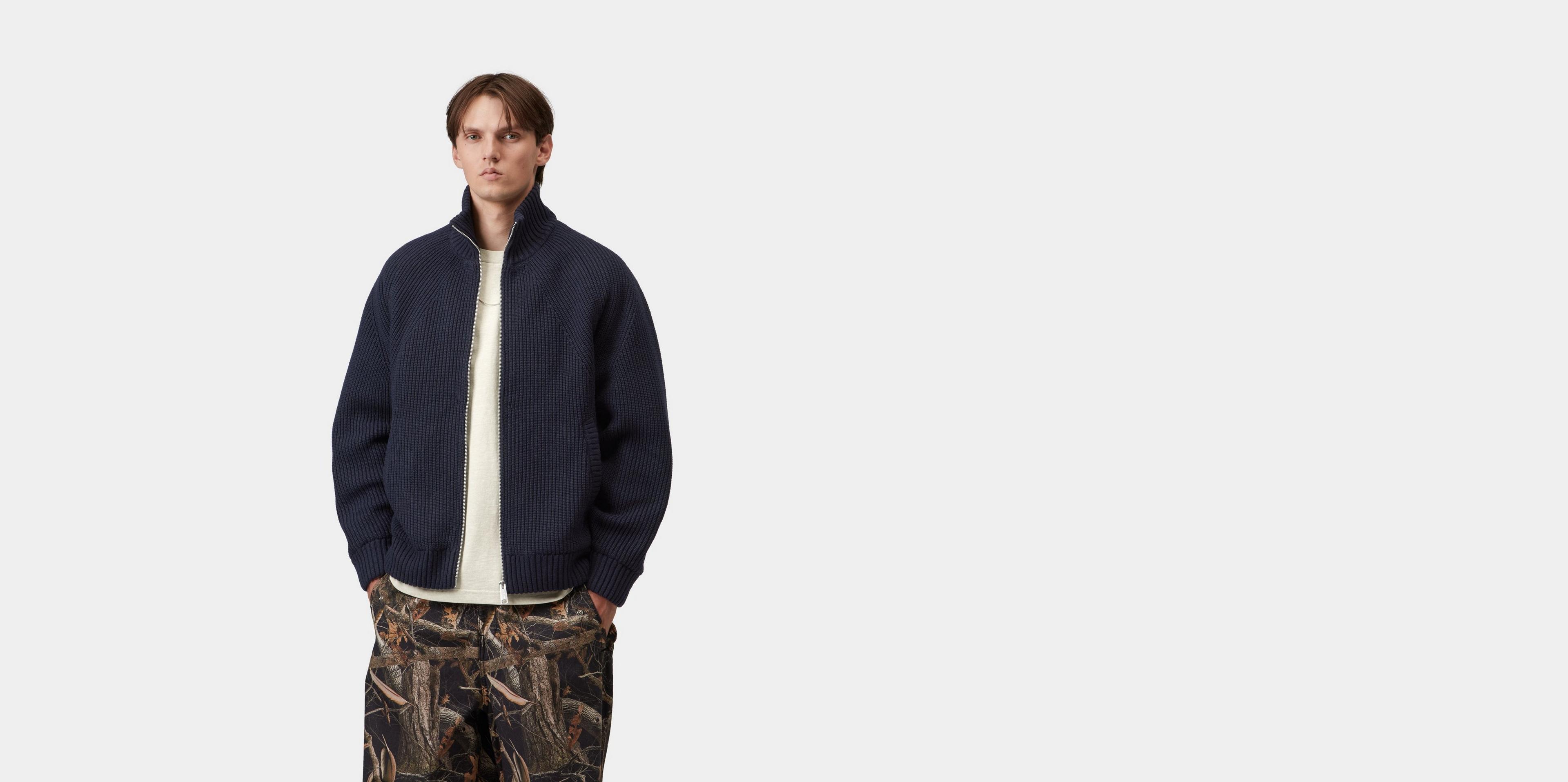 Carhartt WIP Banley Sweater Jacket, Dark Navy | Official Online Store