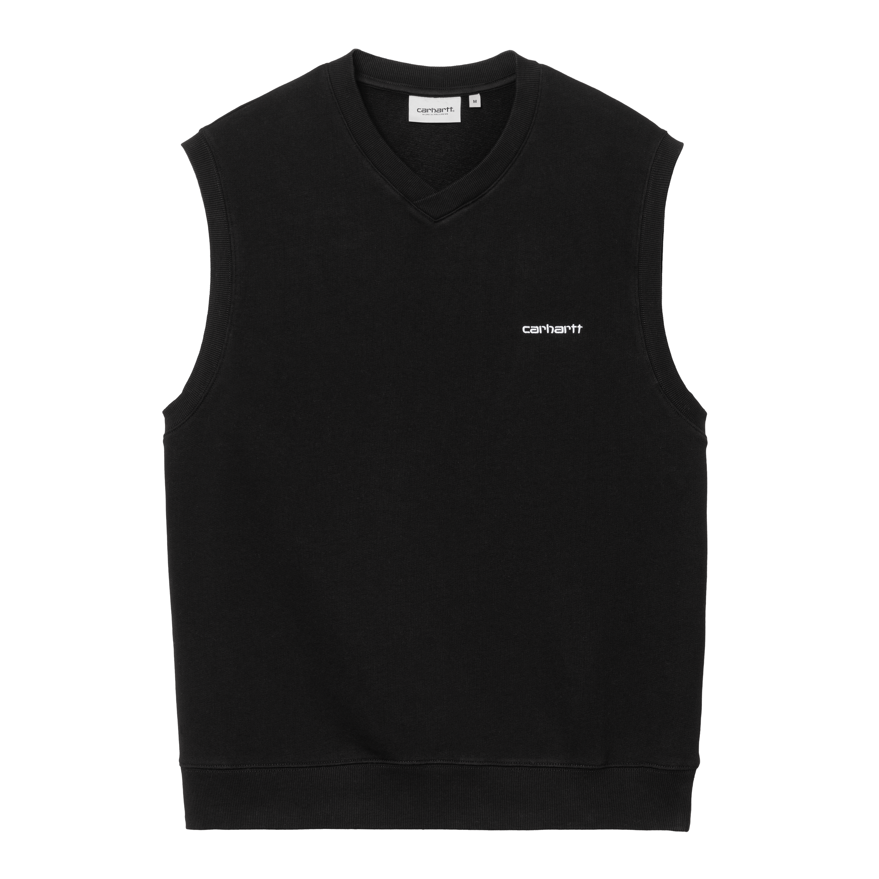 Carhartt WIP Script V-Neck Vest Sweatshirt, Black / White