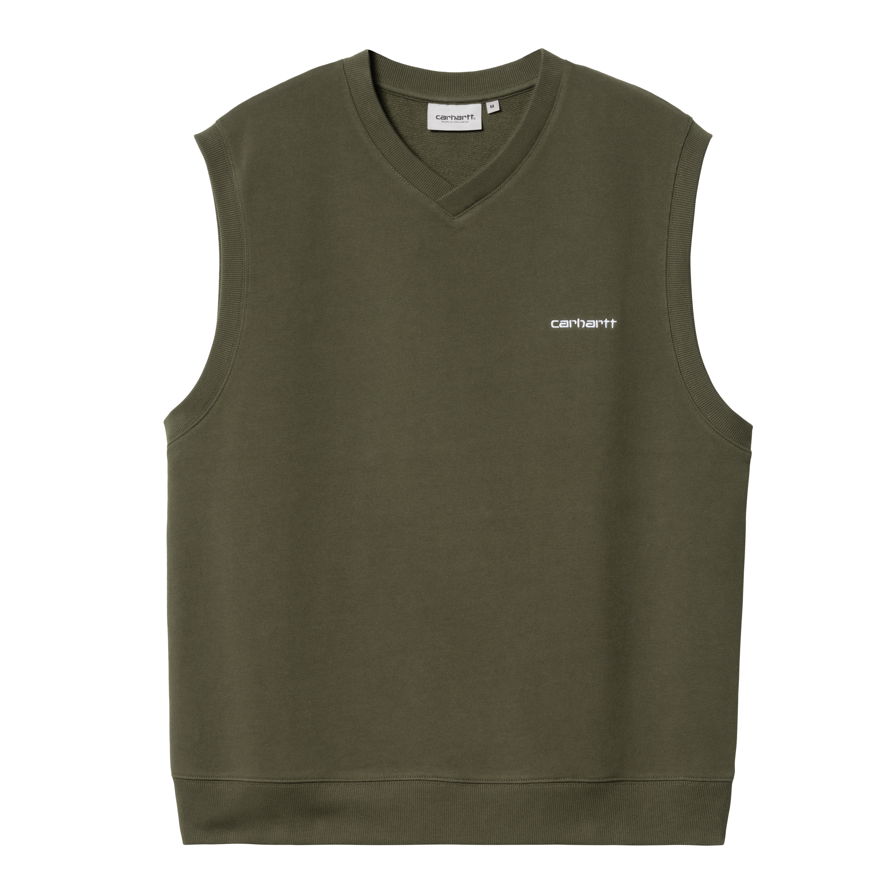 Carhartt WIP Script V-Neck Vest Sweatshirt in Green