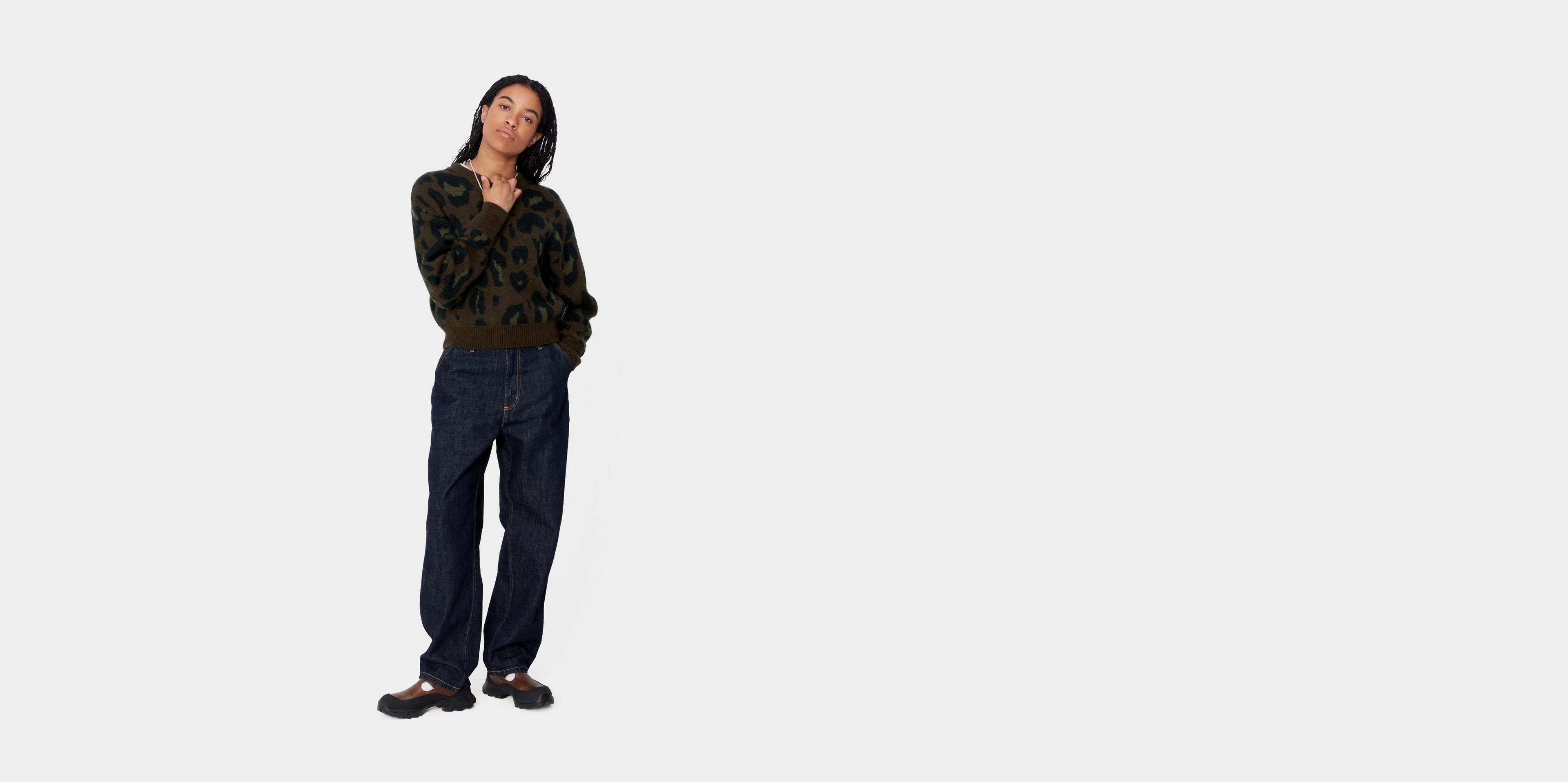 【送料&関税込】Carhartt Merton Sweater Carhartt WIP W' Merton Sweater, Camo Leo Jacquard, Tamarind