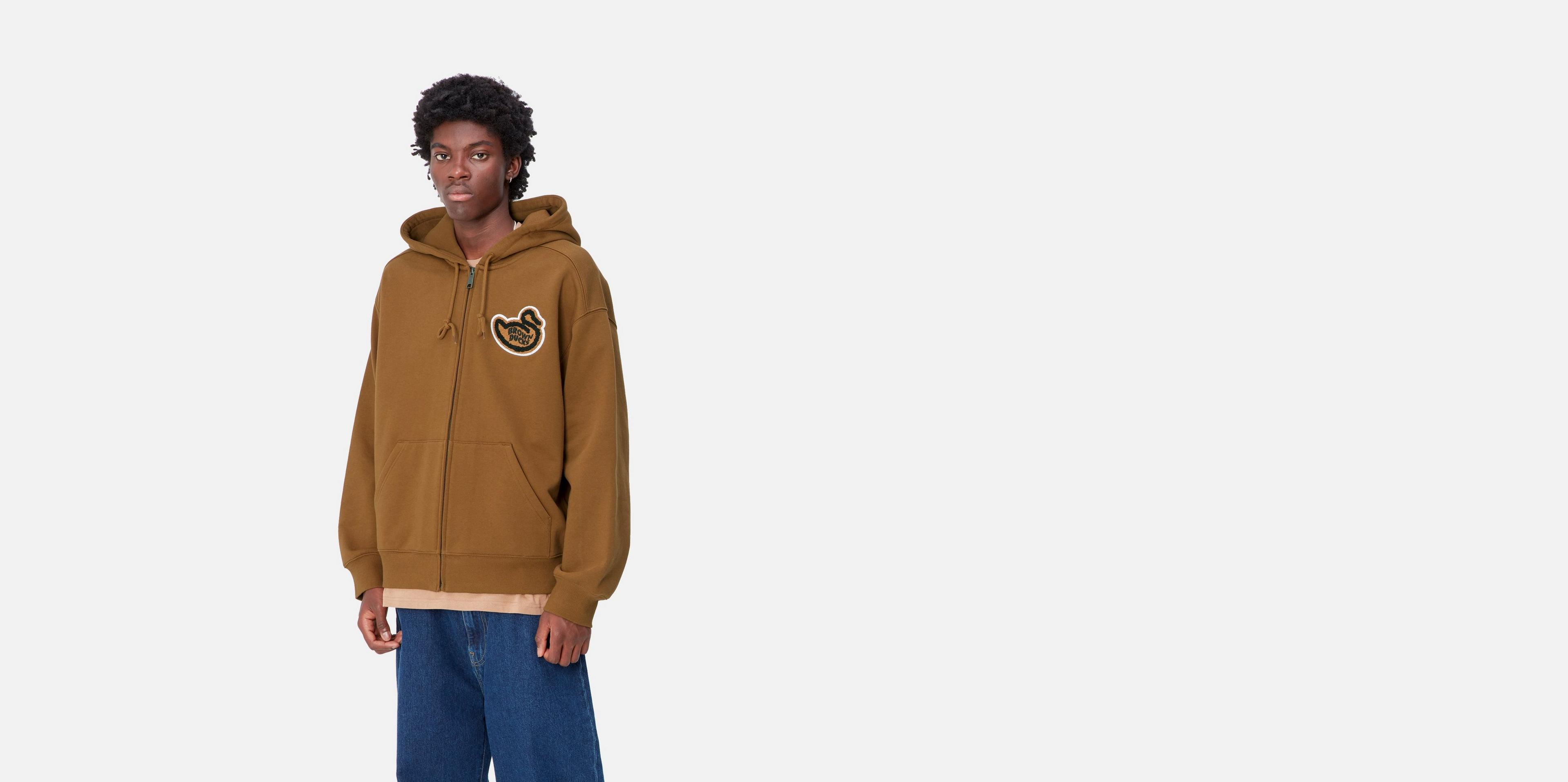 Carhartt WIP Hooded Brown Ducks Jacket, Hamilton Brown