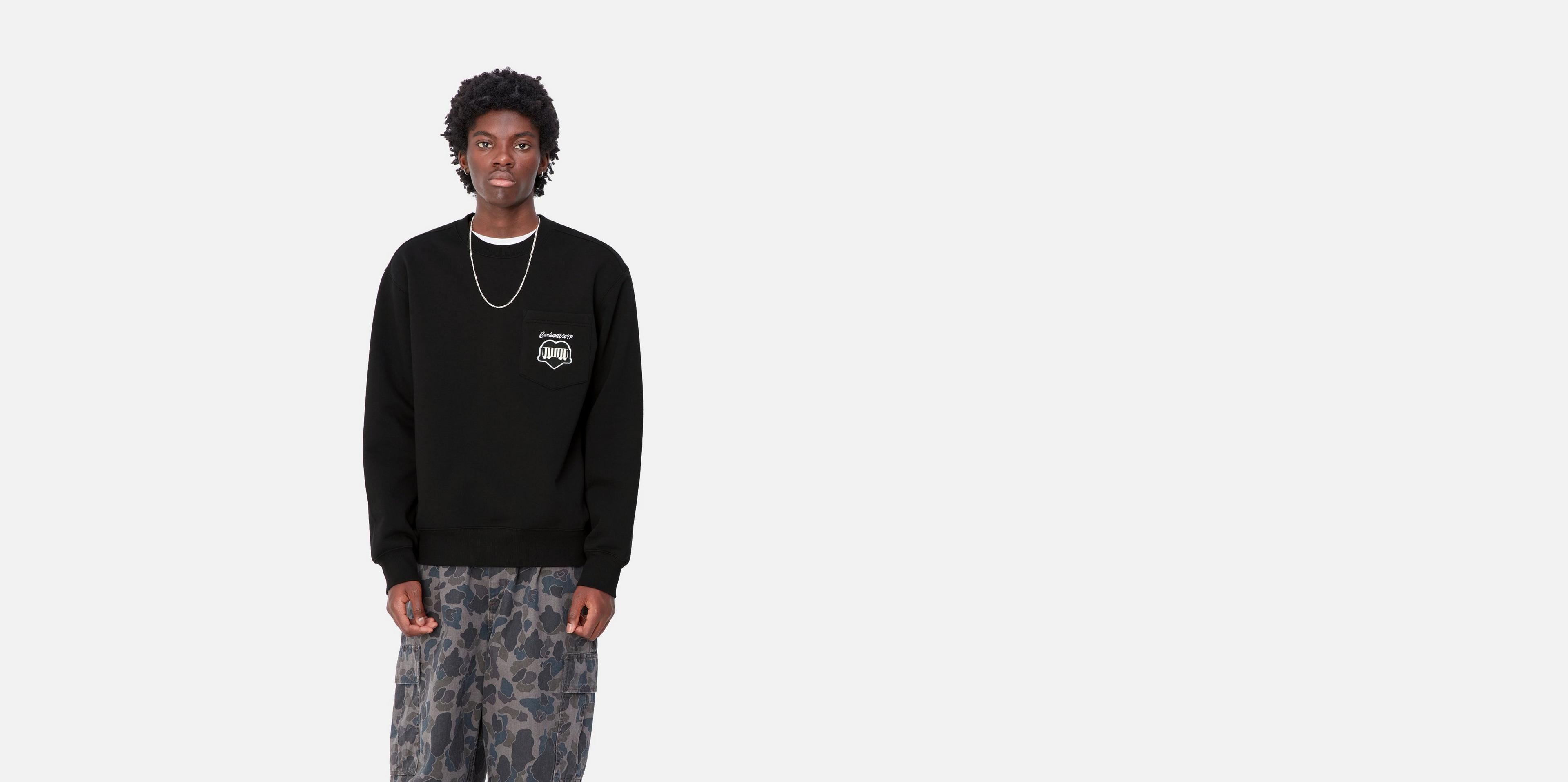 Carhartt WIP Heart Train Pocket Sweat, Black | Official