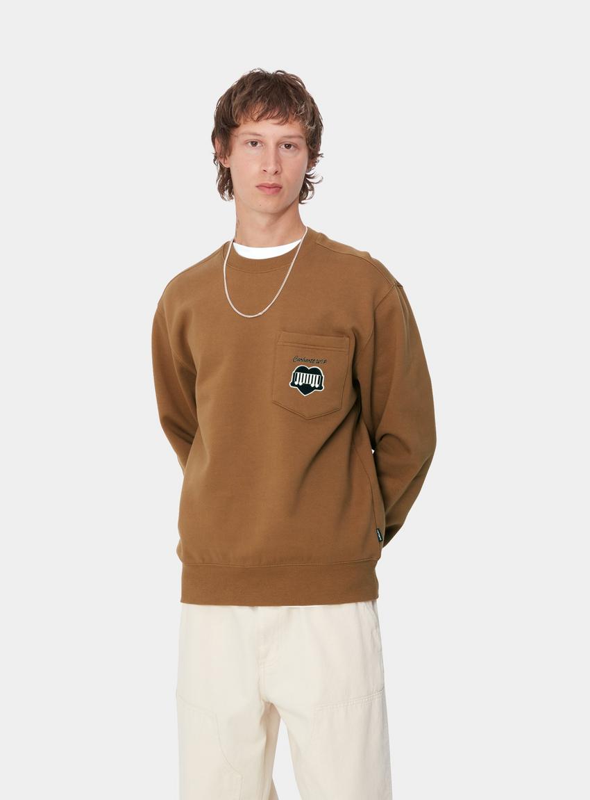 Carhartt WIP Heart Train Pocket Sweat, Hamilton Brown Carhartt WIP Heart Train Pocket Sweat, Hamilton Brown