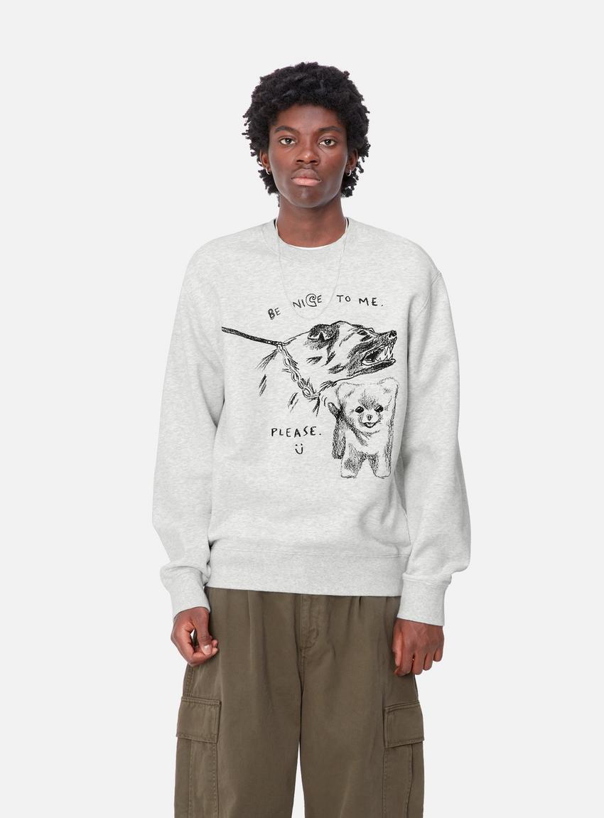 ★ドイツ発*carhartt WIP*新作*Pepe Be Nice スウェット/AH★ Carhartt WIP Pepe Be Nice Sweat, Ash Heather / Black