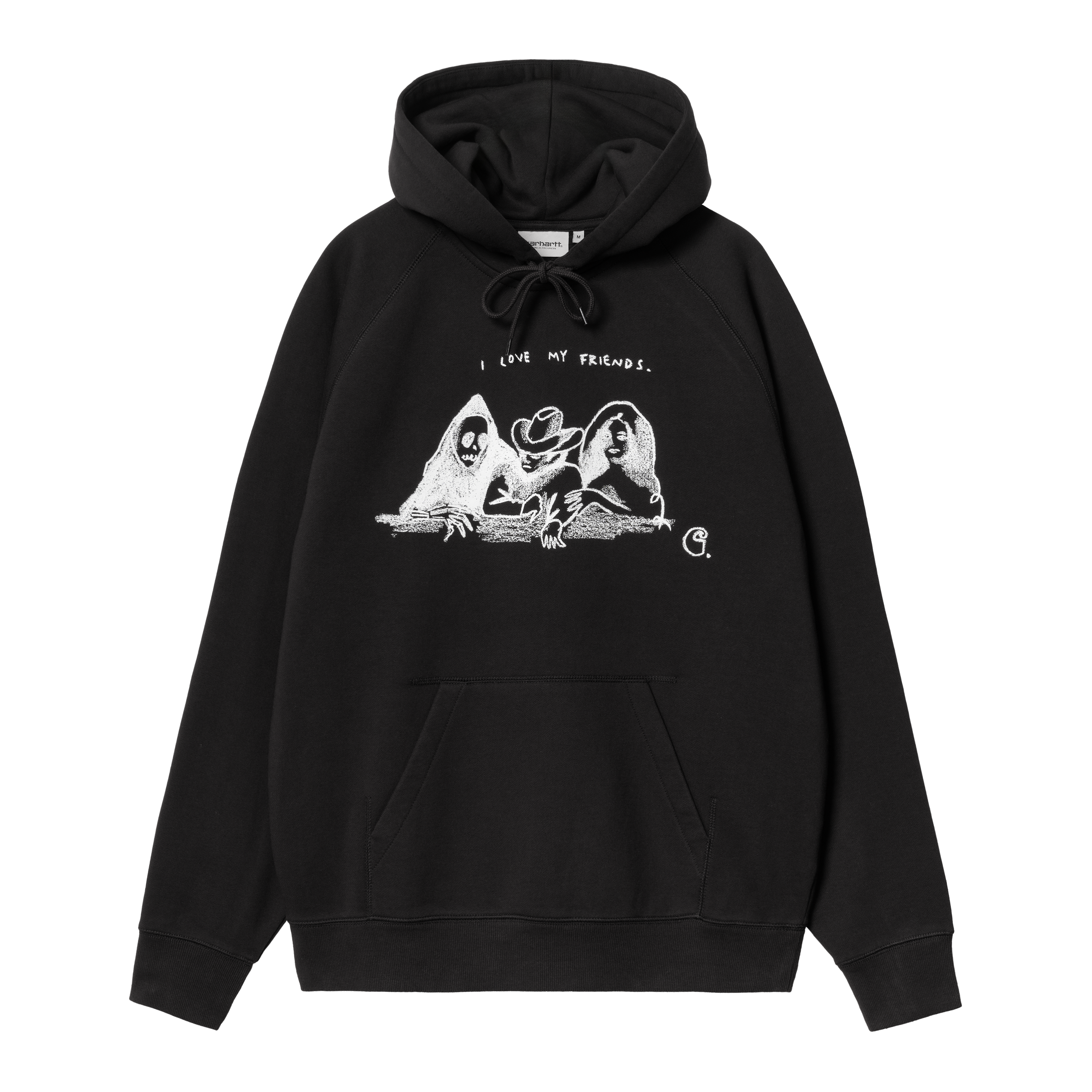 Carhartt WIP Hooded Pepe Friends Sweat in Black