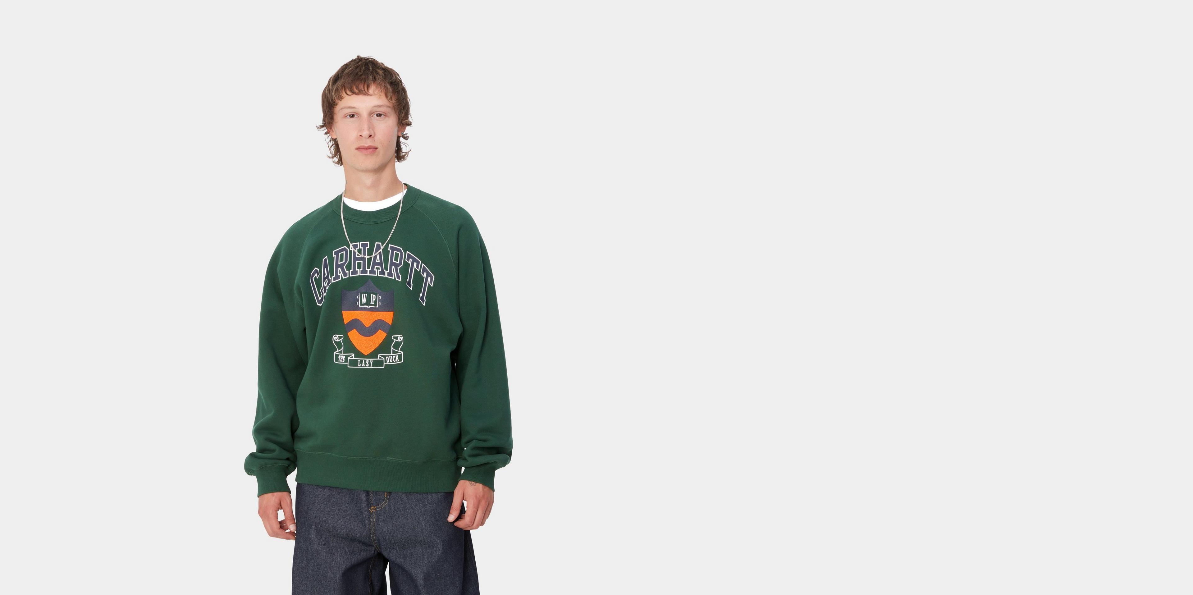 【Carhartt】SALE!! カーハート Lazy Duckアカデミースウェット Carhartt WIP Lazy Duck Academy Sweat, Sycamore Tree
