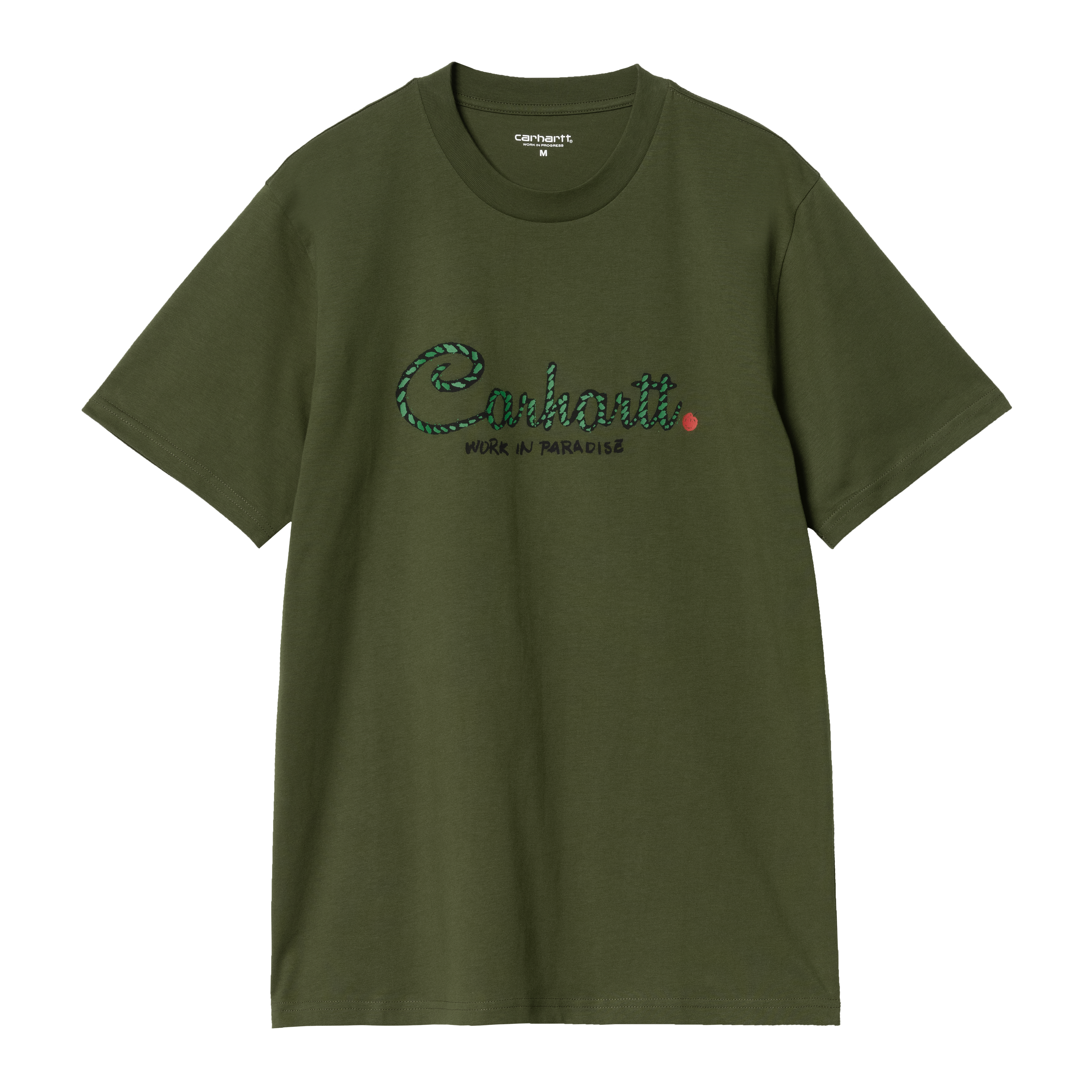 Carhartt WIP Short Sleeve Paradise Script T-Shirt in Verde