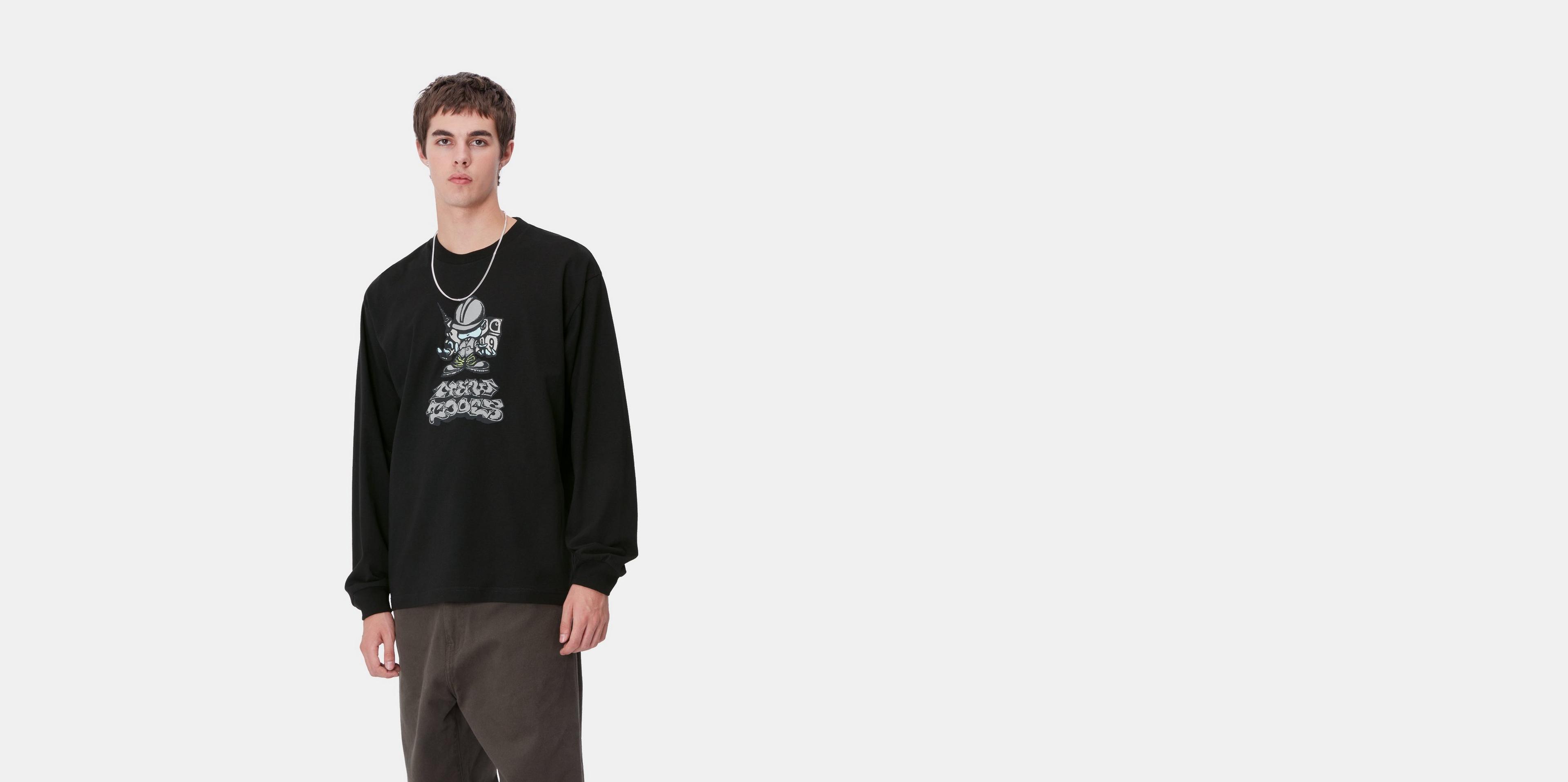 Carhartt WIP L/S Drill Boy T-Shirt, Black | Official Online