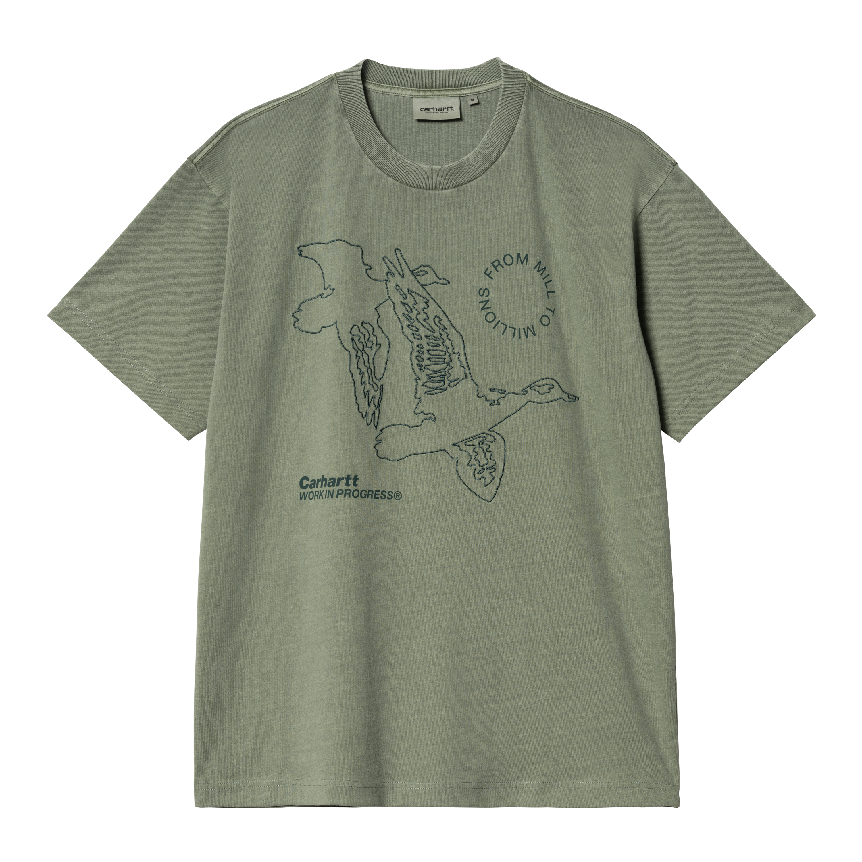 Carhartt WIP Short Sleeve Flying Ducks T-Shirt in Verde