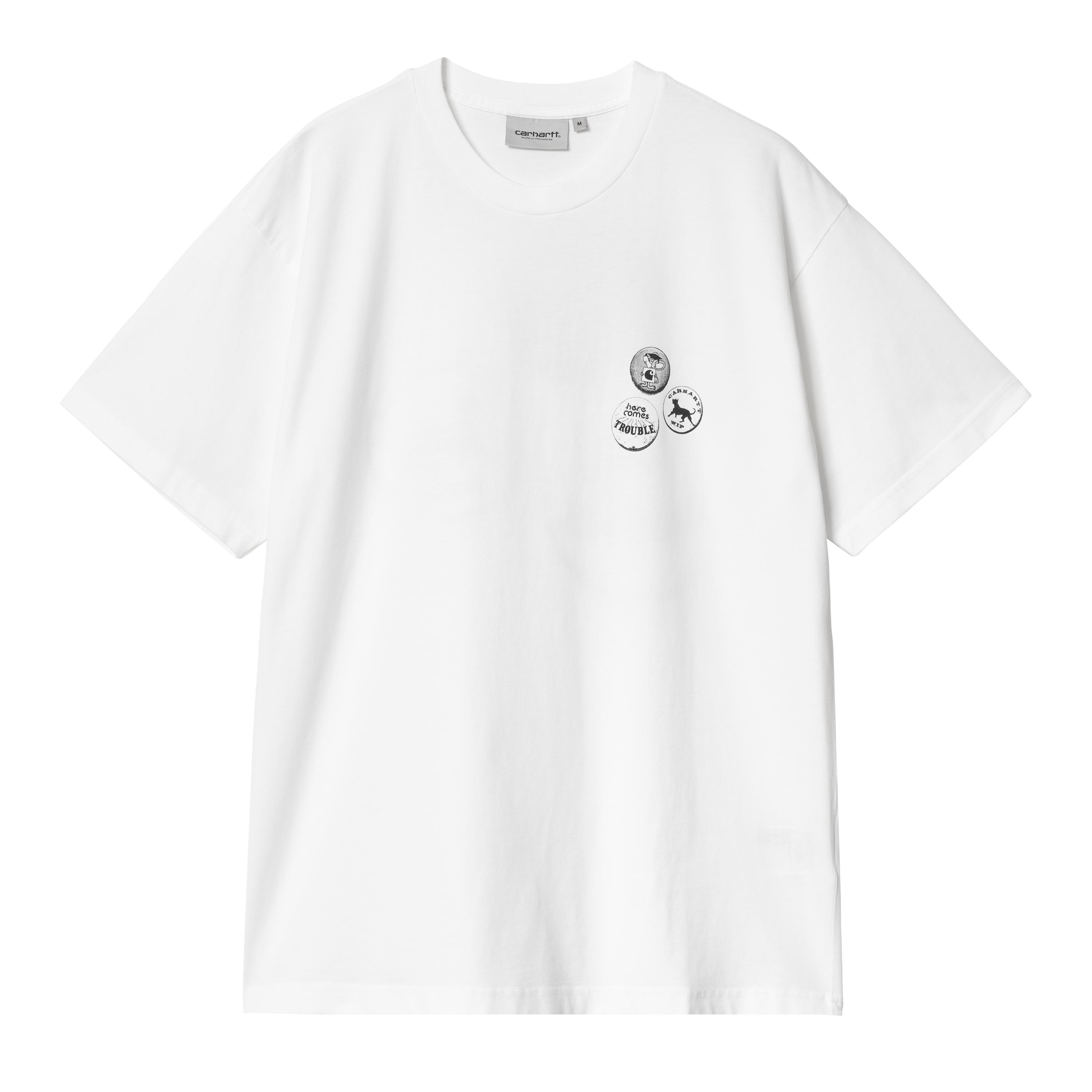 Carhartt WIP Short Sleeve Pins T-Shirt in Bianco