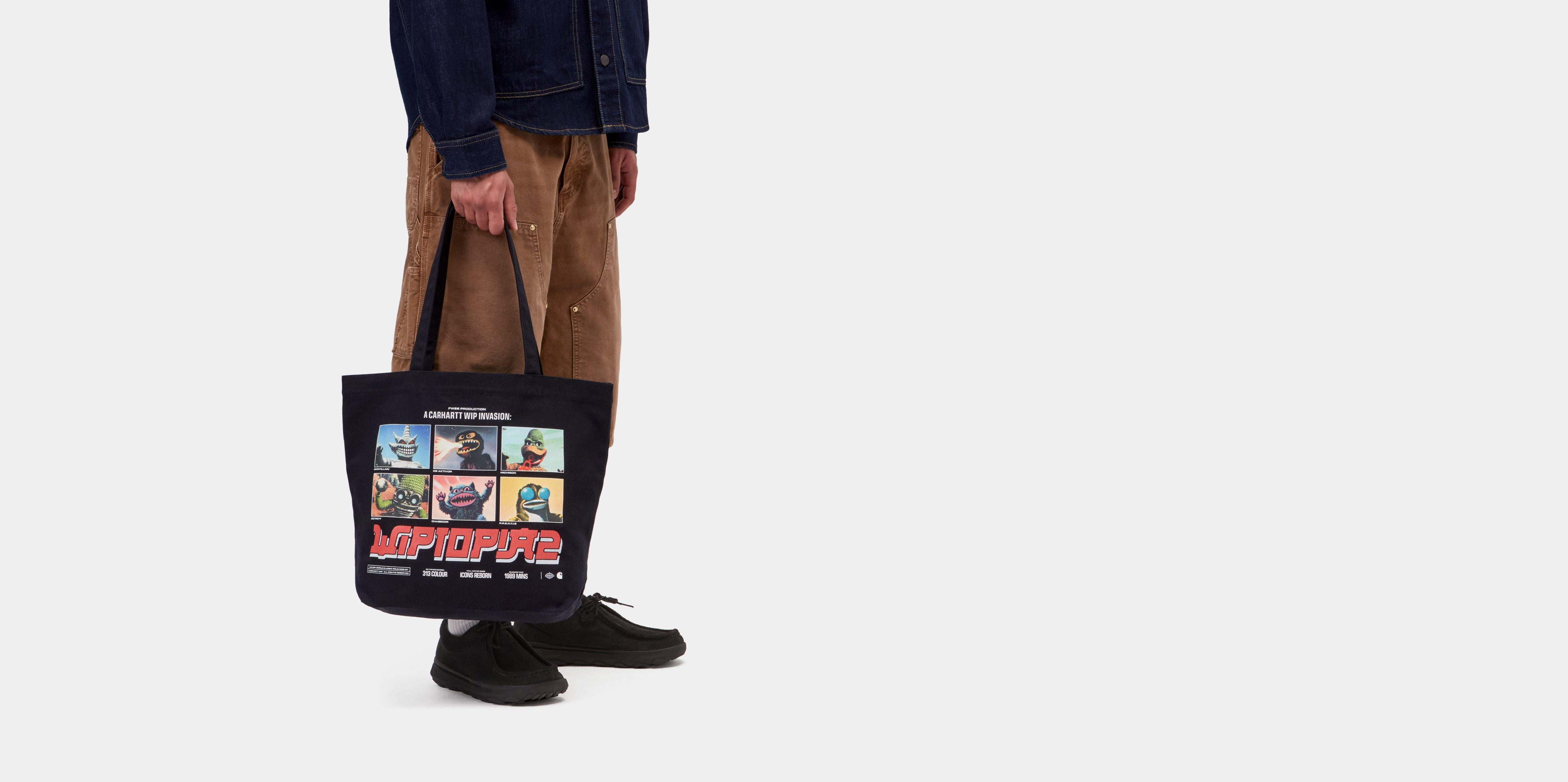 Carhartt WIP Canvas Graphic Tote WIPTOPIA 2, Print Black