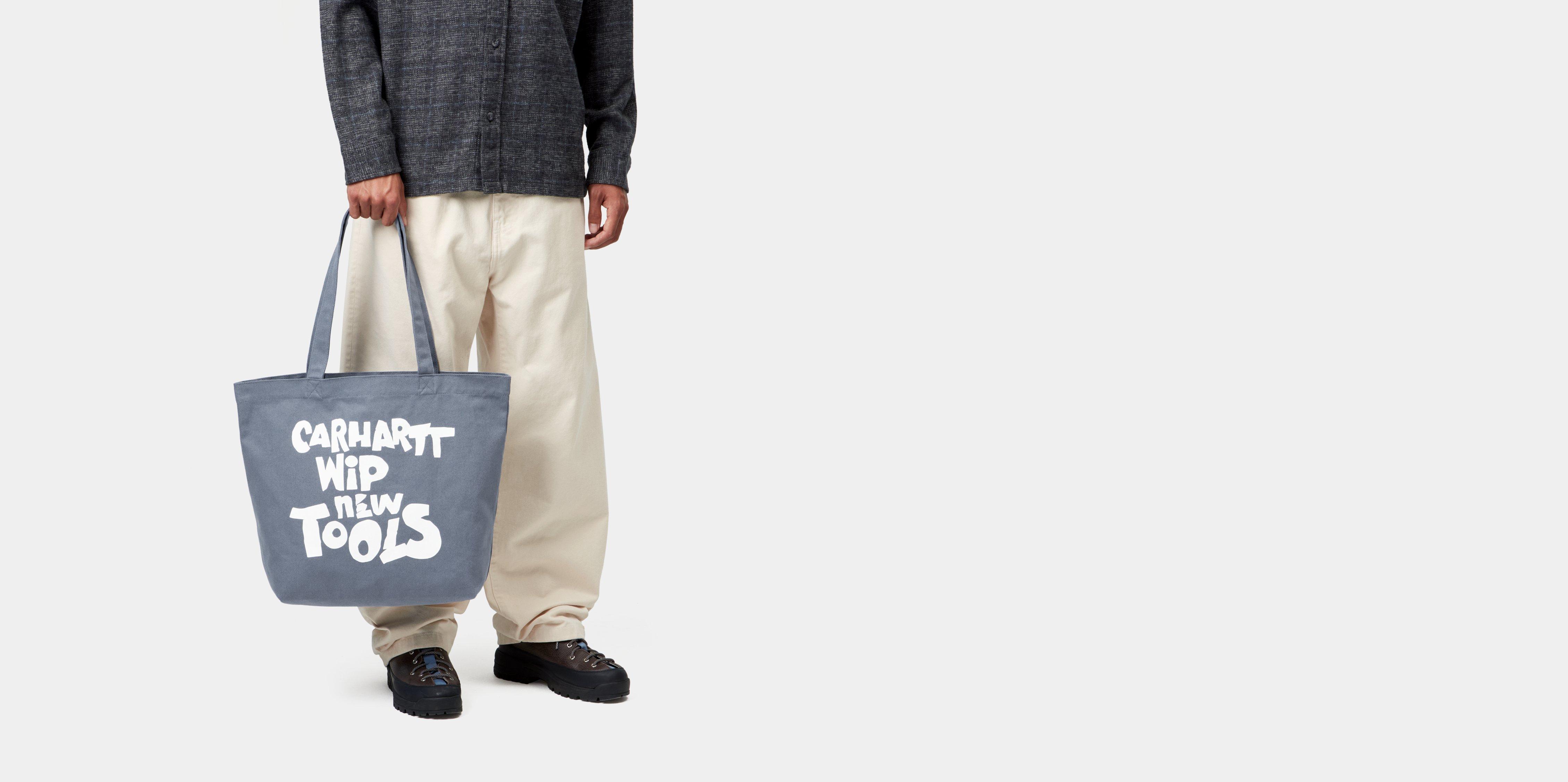 Carhartt WIP Canvas Graphic Tote Cutout, Print Icesheet | blue