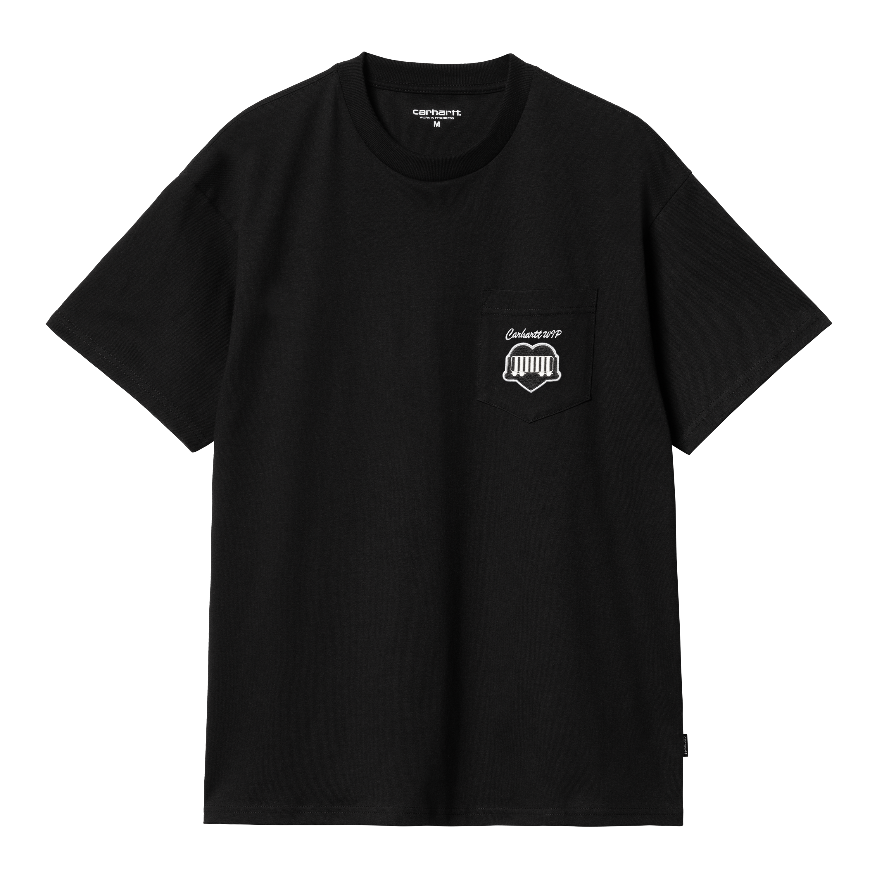 Carhartt WIP Short Sleeve Heart Train Pocket T-Shirt in Nero