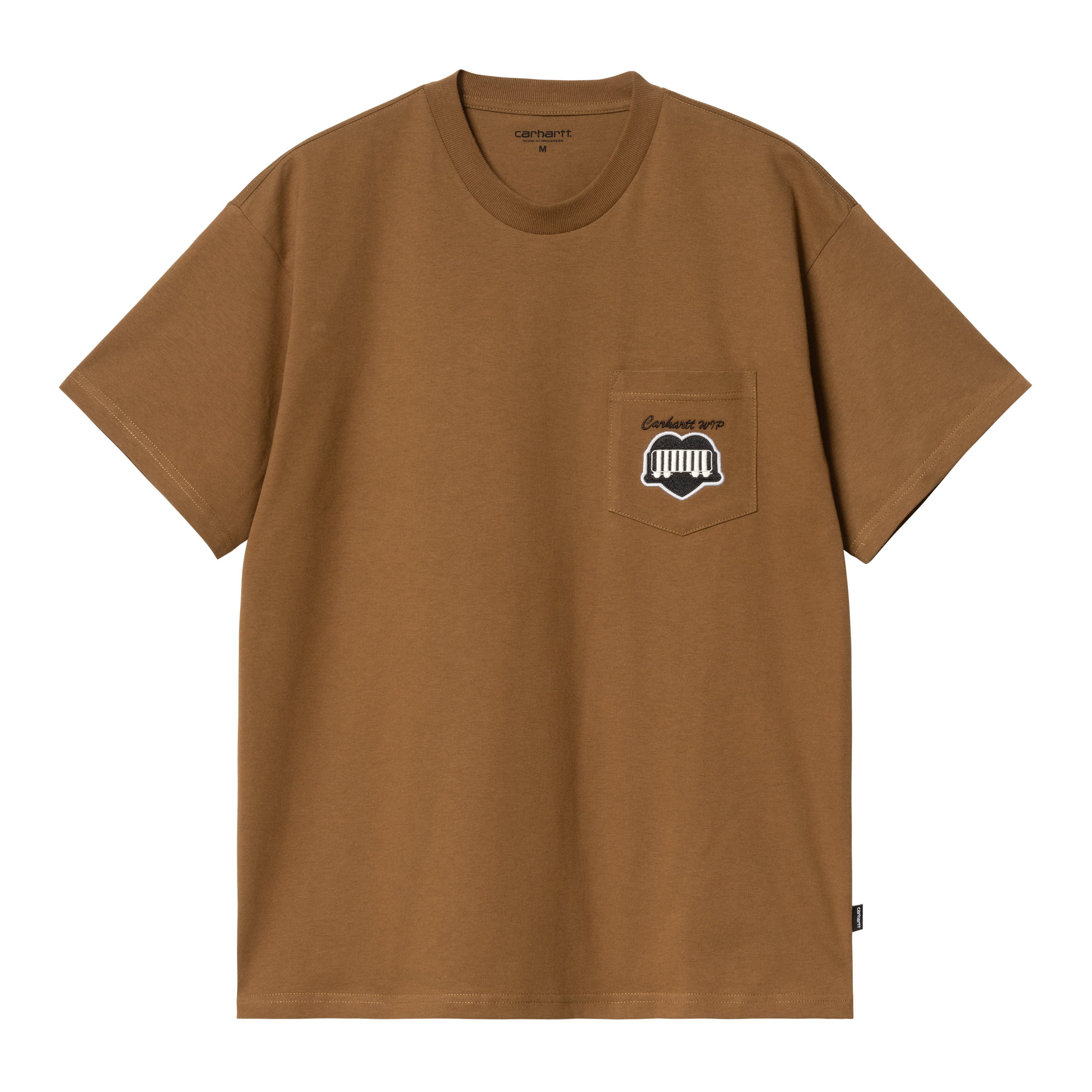 Carhartt WIP Short Sleeve Heart Train Pocket T-Shirt in Braun