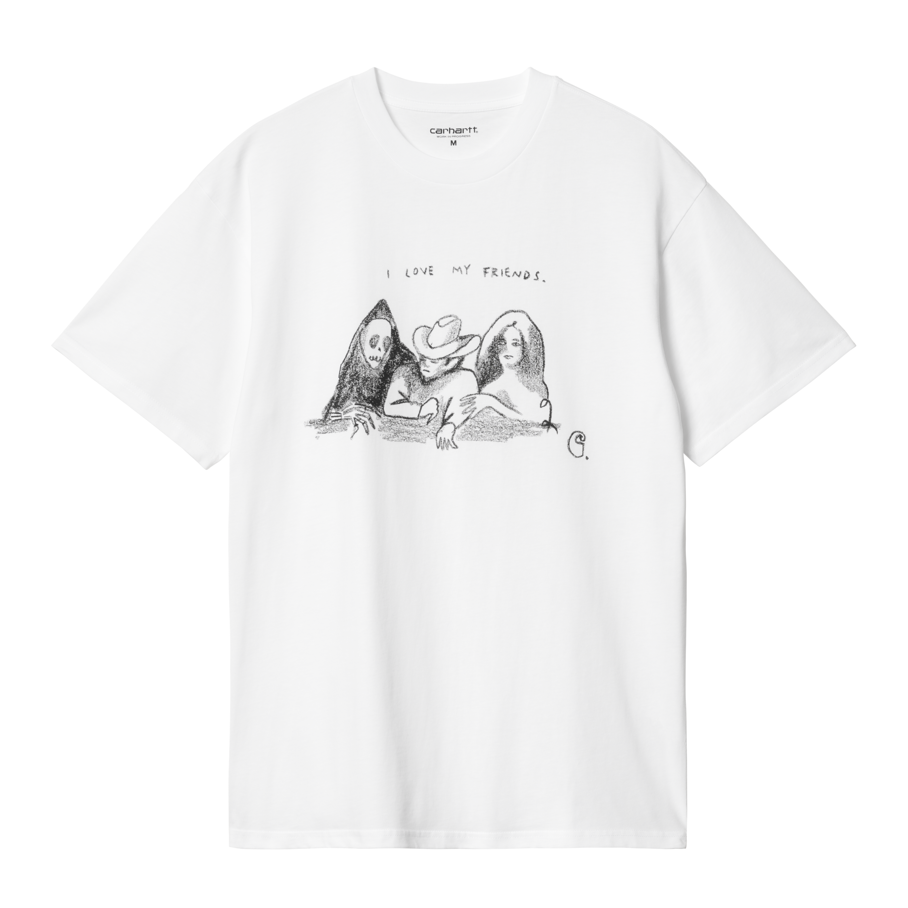 Carhartt WIP Short Sleeve Pepe Friends T-Shirt em Branco