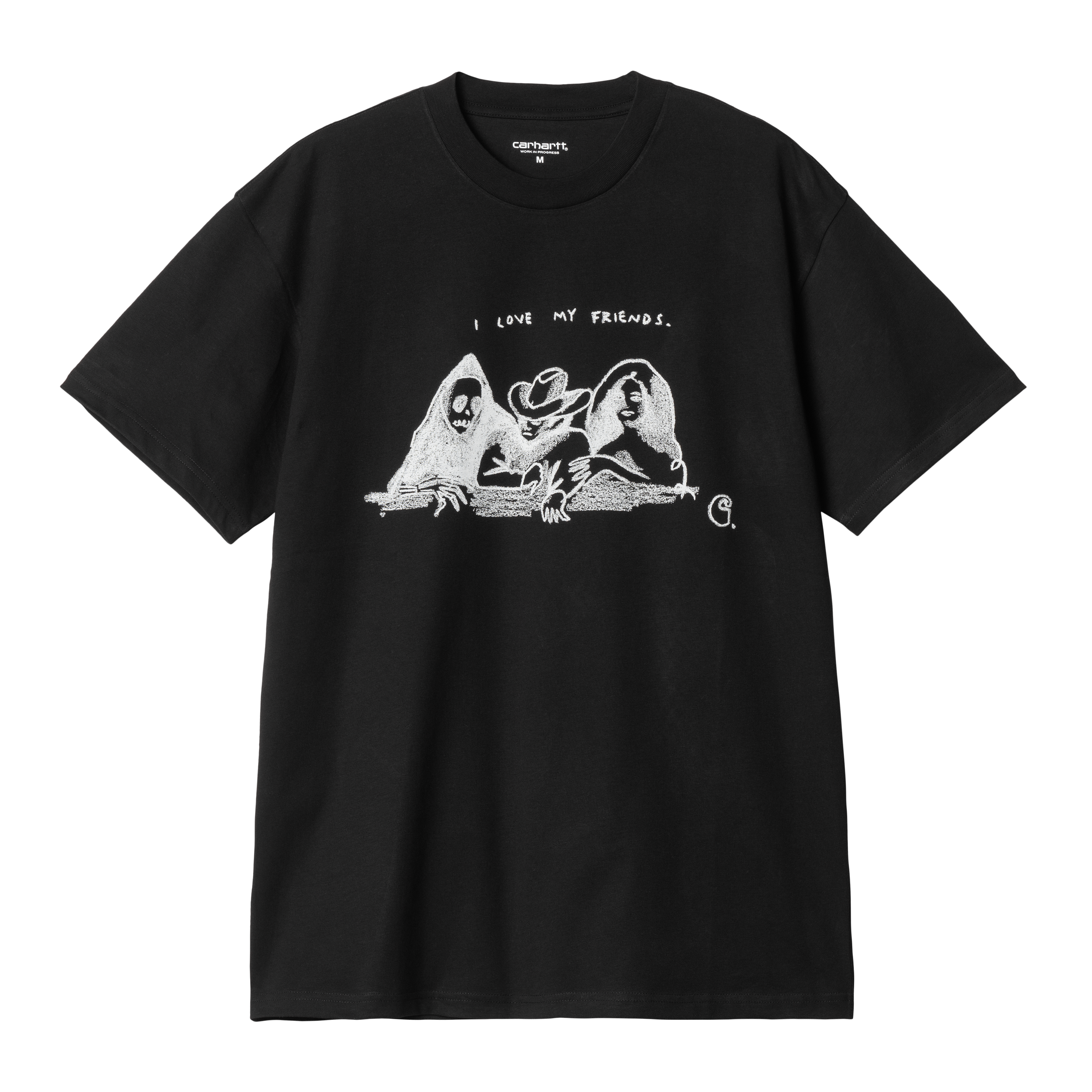 Carhartt WIP Short Sleeve Pepe Friends T-Shirt in Black