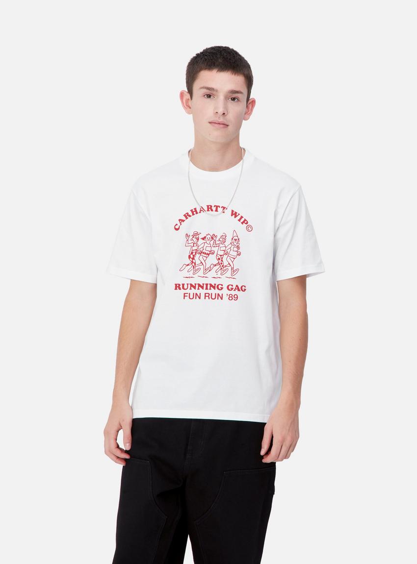 【Carhartt】S/S FUN RUN T-SHIRT ユニセックス R5421 Carhartt WIP S/S Fun Run T-Shirt, White / Red | Official