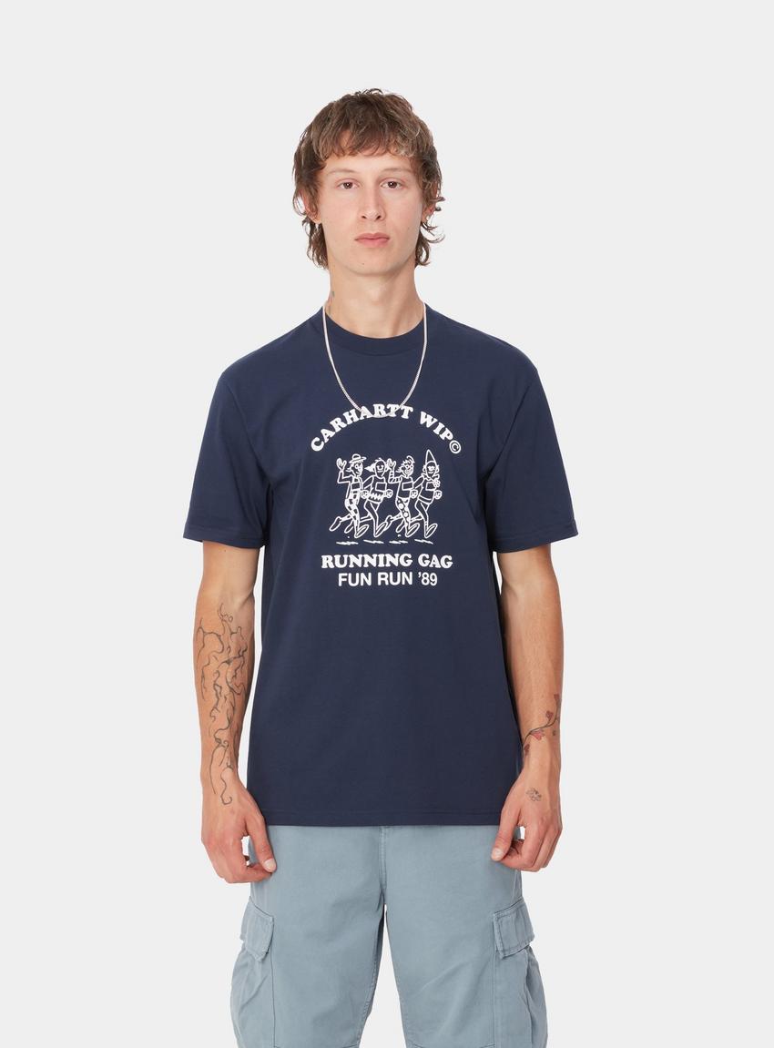 Tシャツ・カットソー CARHARTT WIP SS RUN T-SHIRT Carhartt WIP S/S Fun Run T-Shirt, Air Force Blue / White