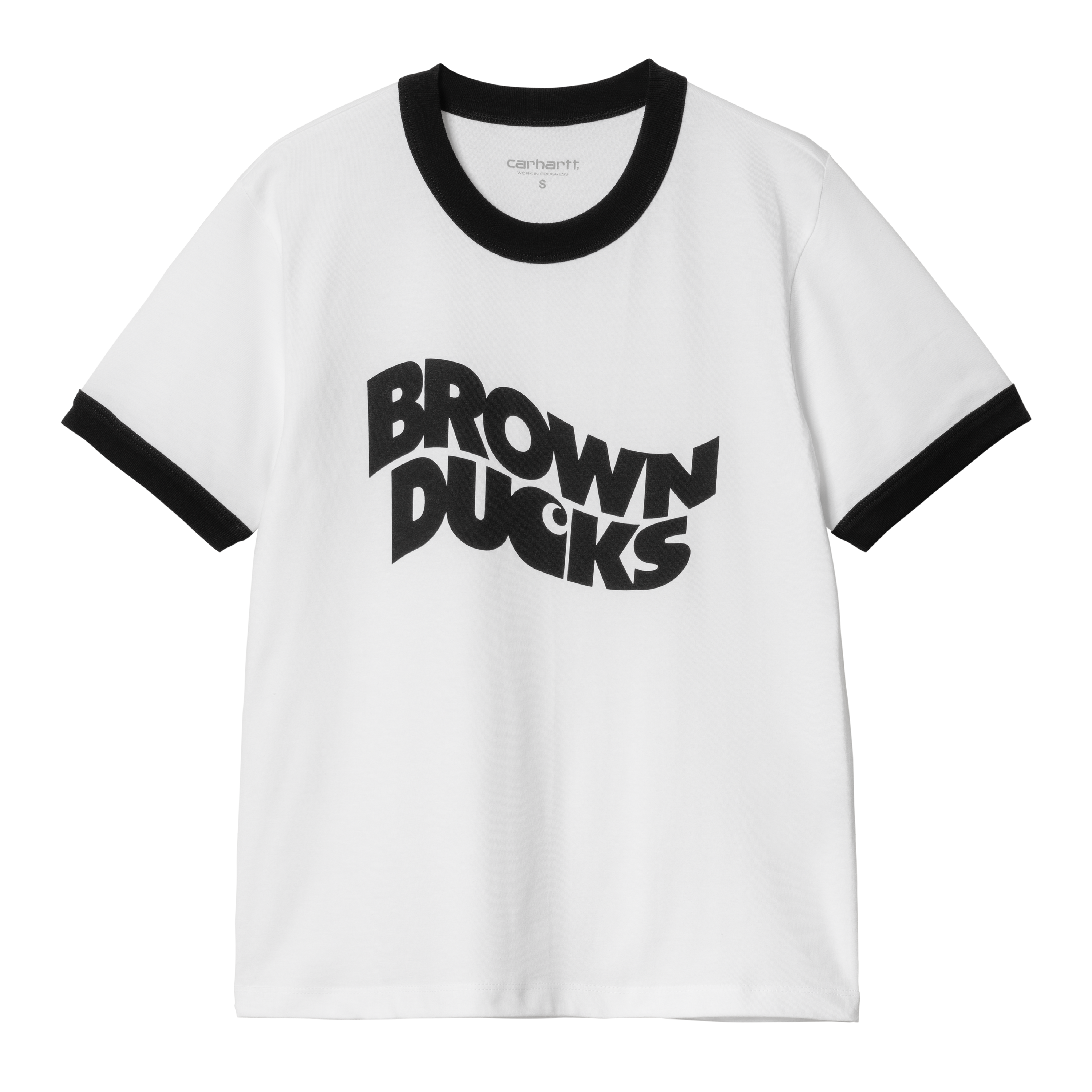 Carhartt WIP Women’s Short Sleeve Brown Ducks Ringer T-S in Weiß