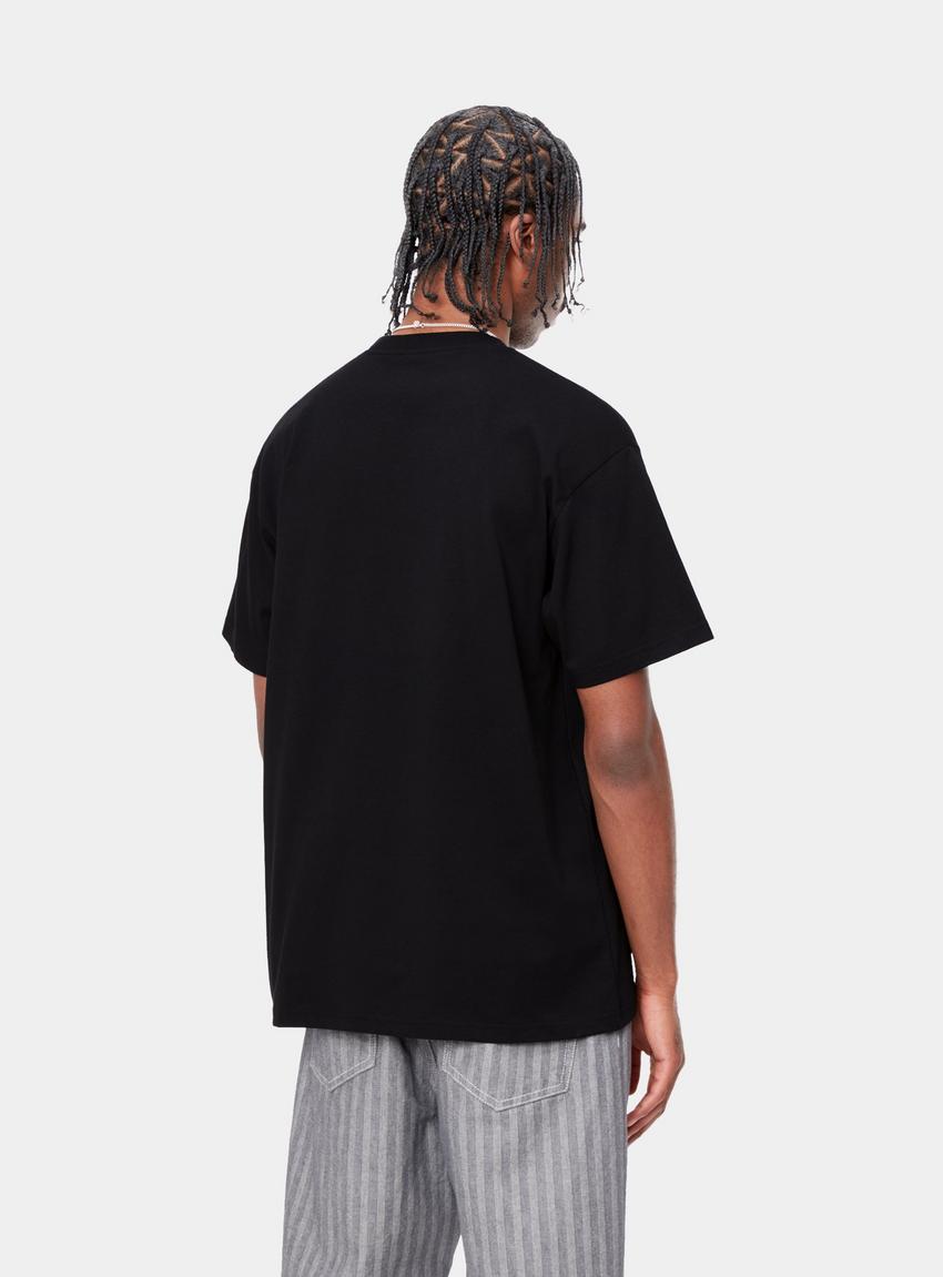 【Carhartt】 S/S BRUSH WIP T-SHIRT ★ LOOSE FIT Carhartt WIP S/S Graphic Works T-Shirt, Black | Official
