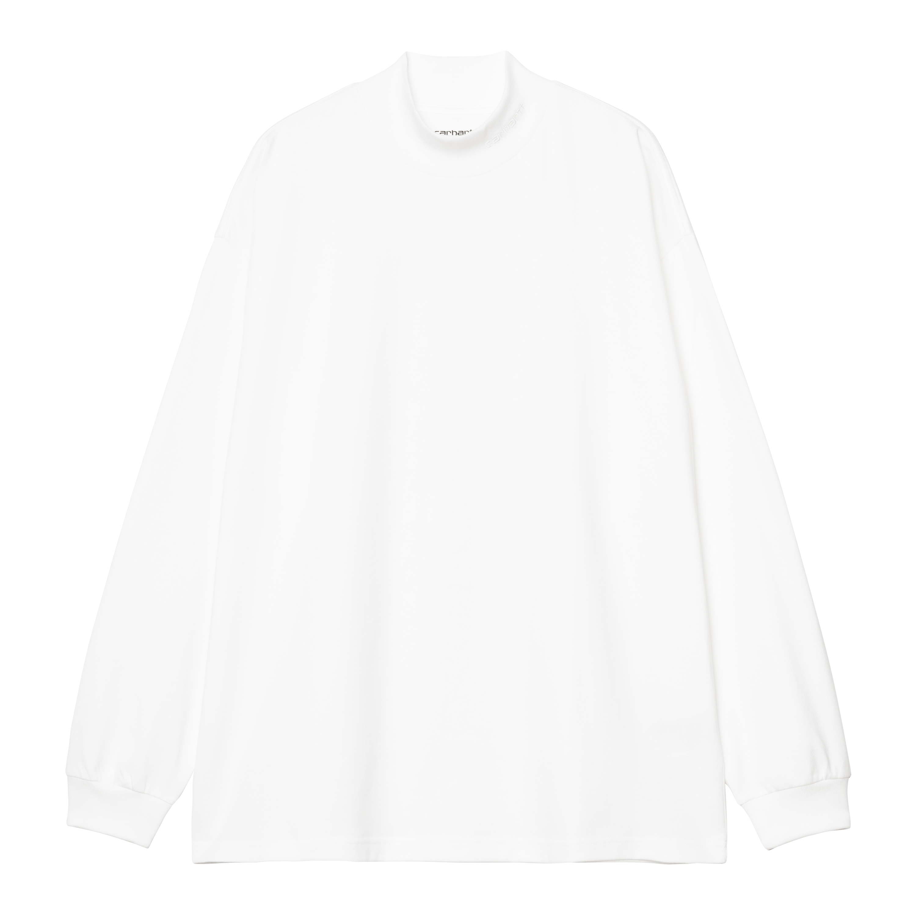 Carhartt WIP Long Sleeve Script Mockneck T-Shirt in White