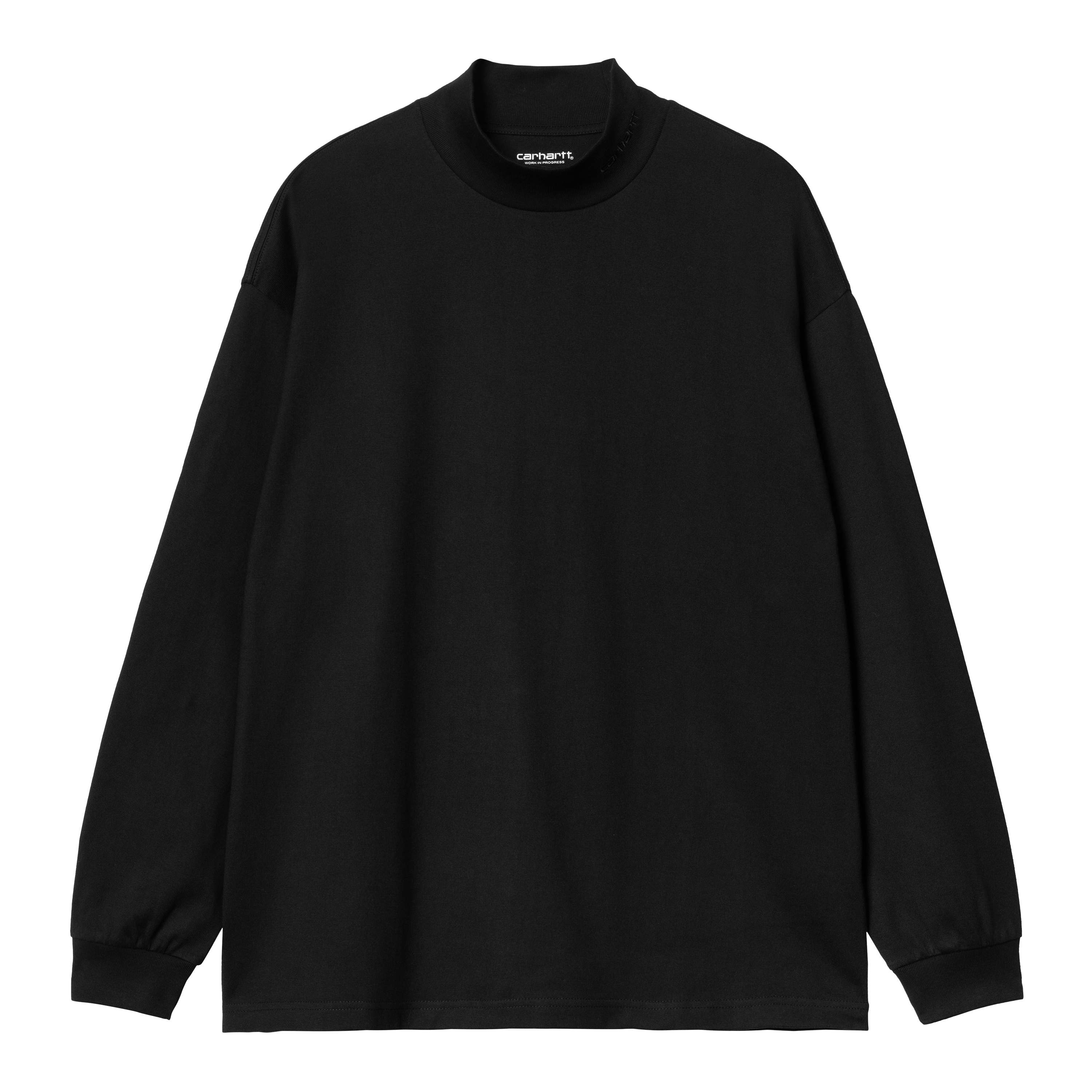 Carhartt WIP Long Sleeve Script Mockneck T-Shirt in Schwarz