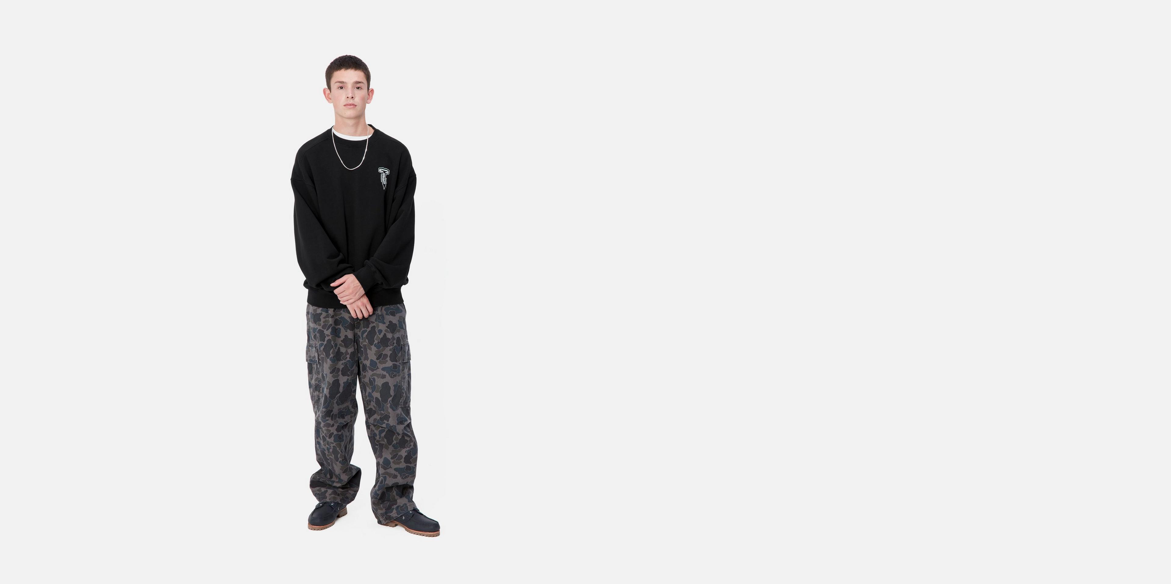 Carhartt WIP Cross Screw Sweat, Black / White | Official