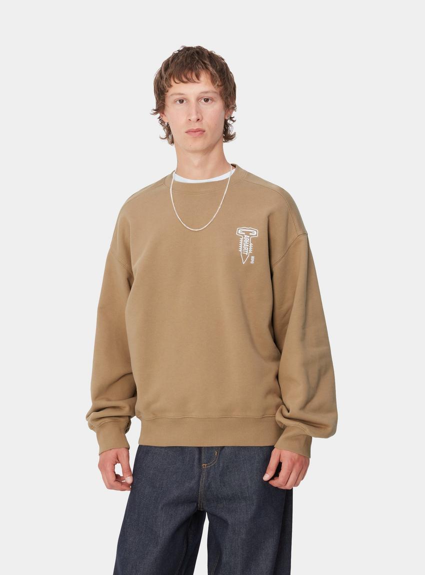 【Carhartt】 CROSS SCREW SWEATSHIRT Carhartt WIP Cross Screw Sweat, Peanut / White | Official