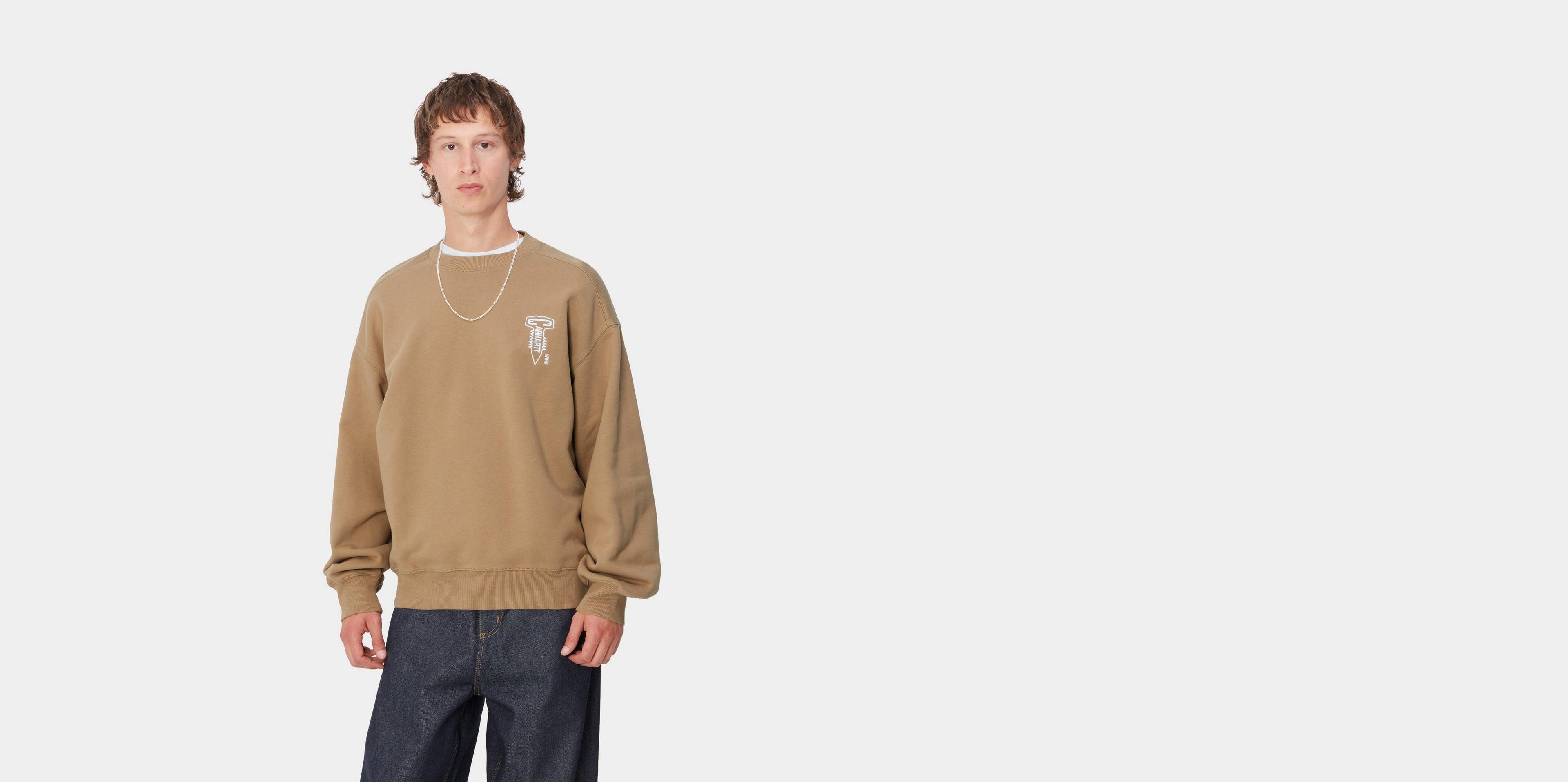 【Carhartt】 CROSS SCREW SWEATSHIRT Carhartt WIP Cross Screw Sweat, Peanut / White | Official