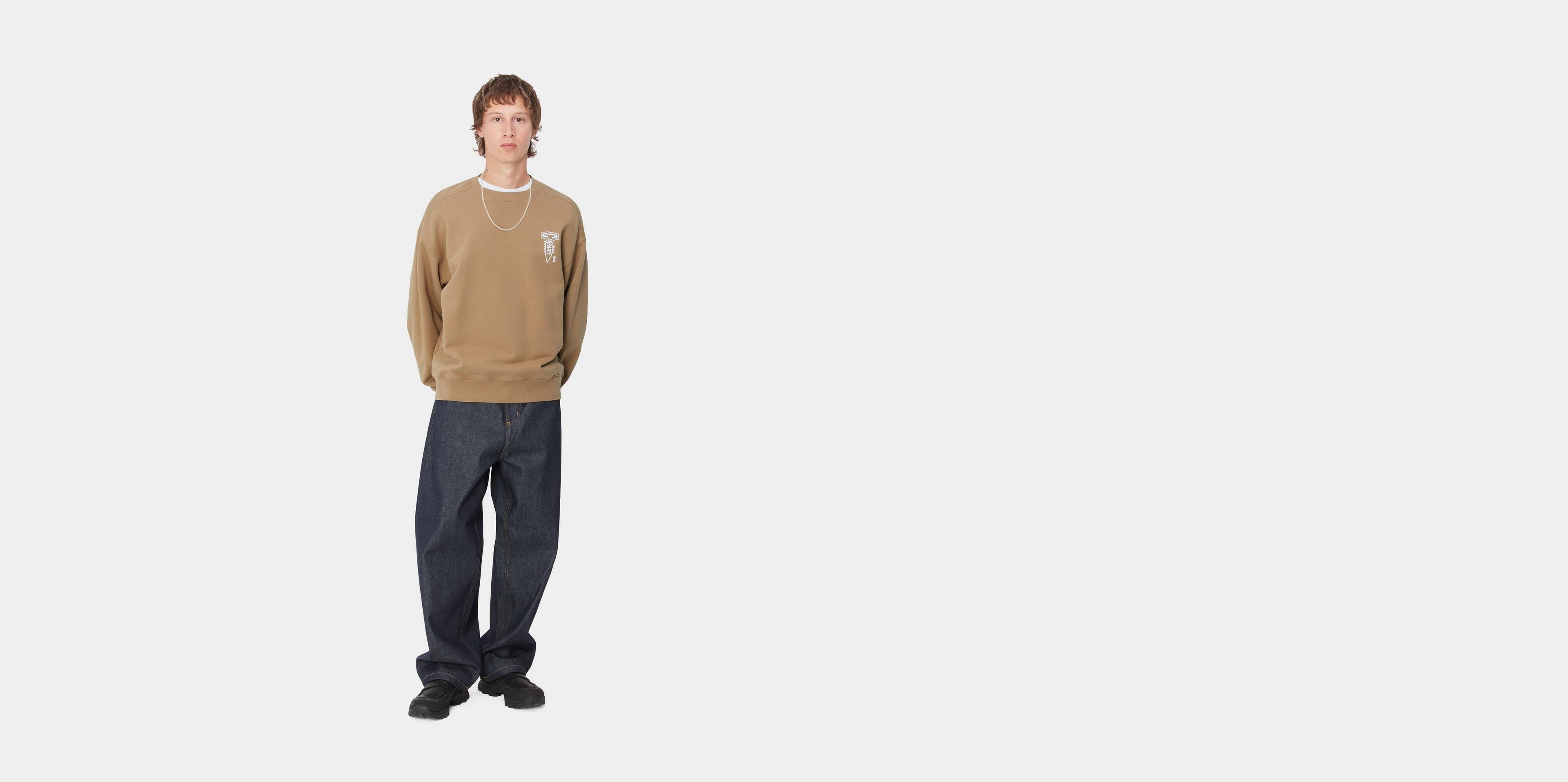 スウェット・トレーナー CARHARTT CROSS SCREW SWEATSHIRT 4FM017 Carhartt WIP Cross Screw Sweat, Peanut / White | Official