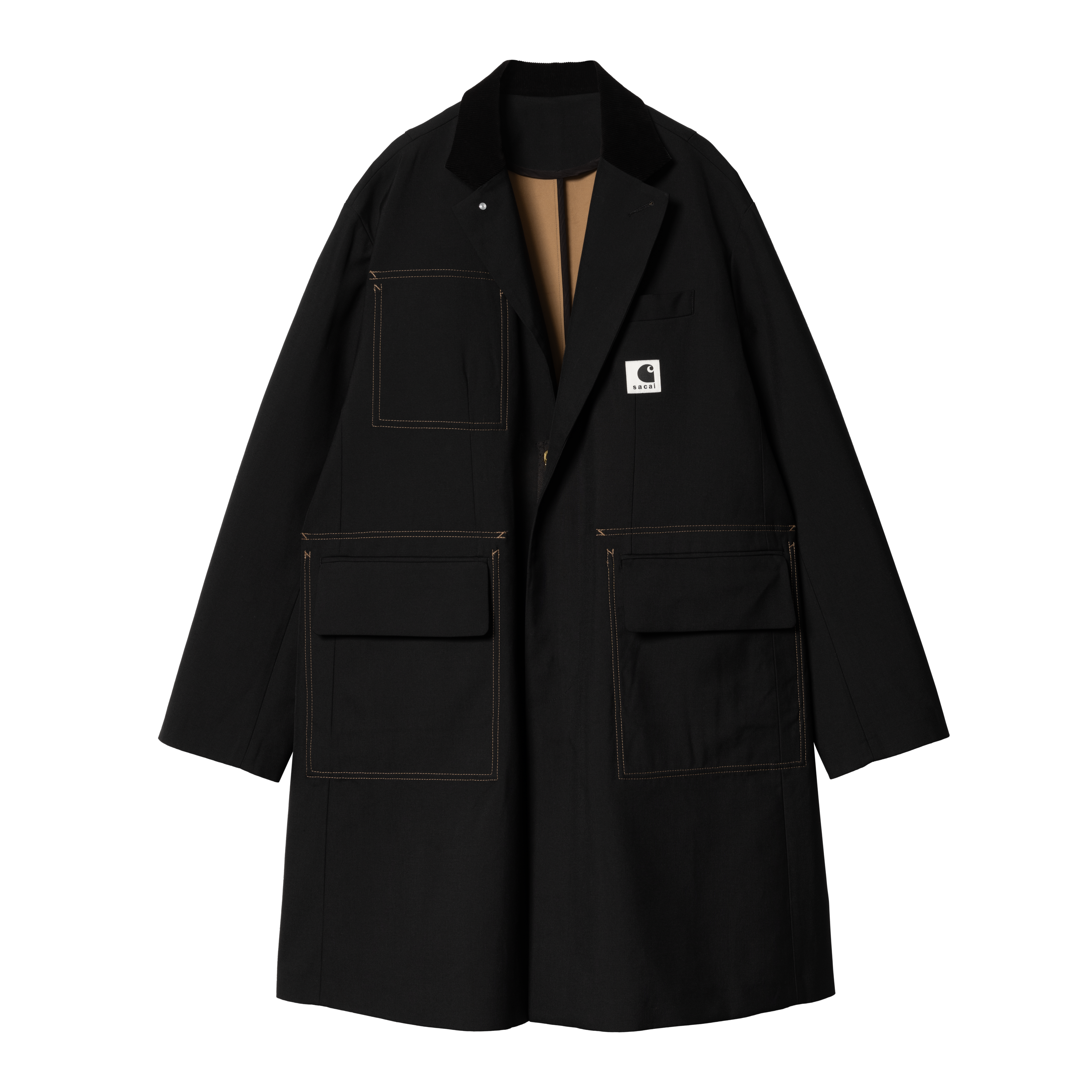 Carhartt WIP sacai x Carhartt WIP Suiting Bonding Coat in Black