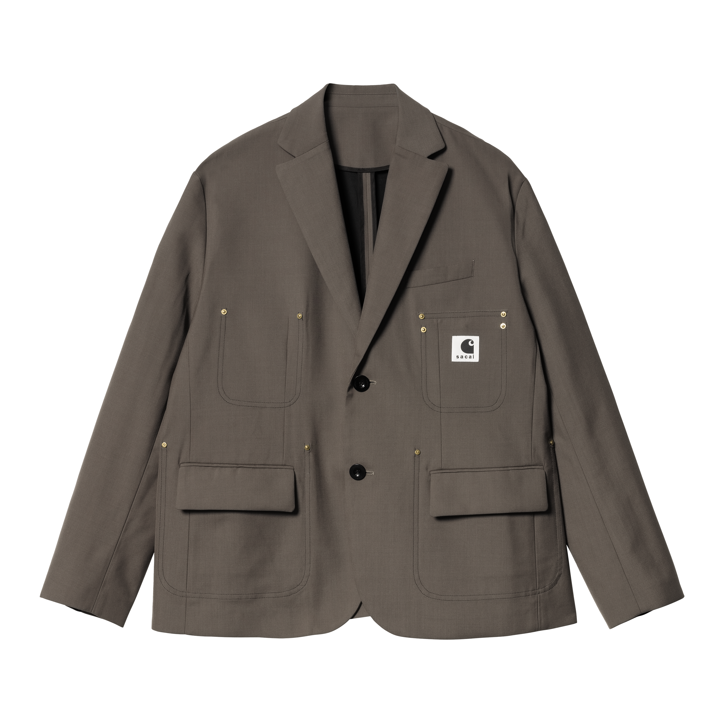 Carhartt WIP sacai x Carhartt WIP Suiting Bonding Jacket in Brown