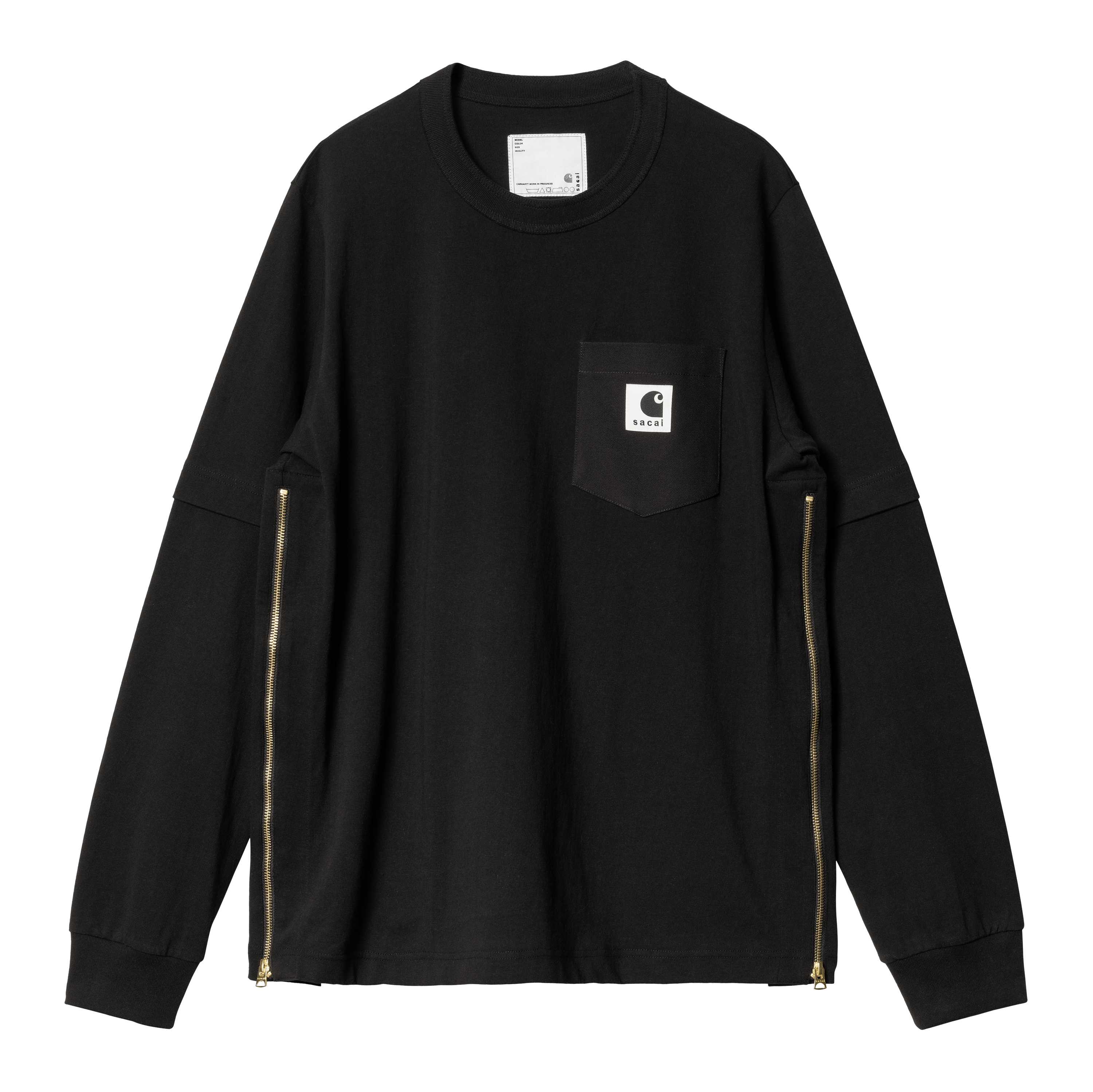 Carhartt WIP sacai x Carhartt WIP Long Sleeve T-Shirt in Schwarz