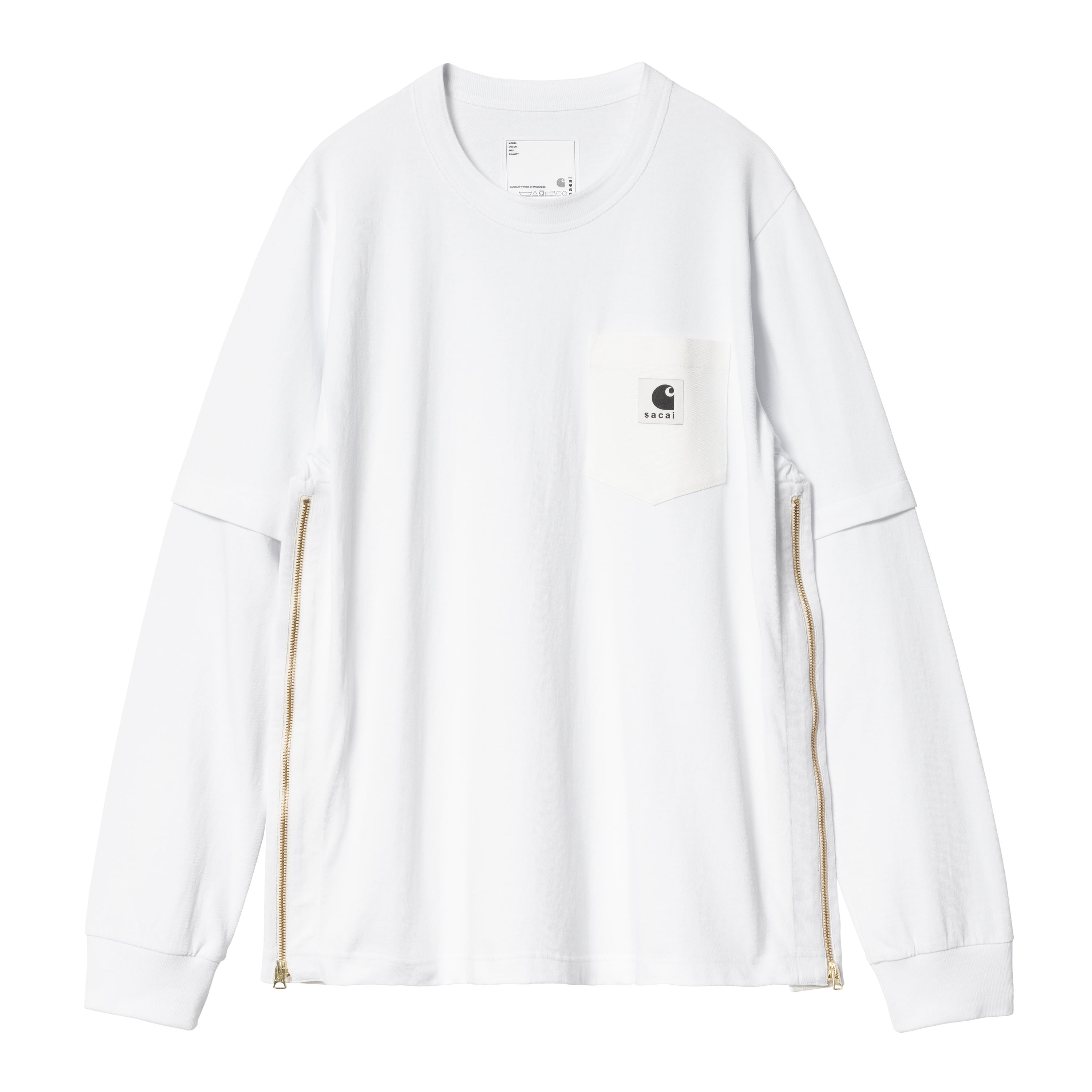 Carhartt WIP sacai x Carhartt WIP Long Sleeve T-Shirt in White