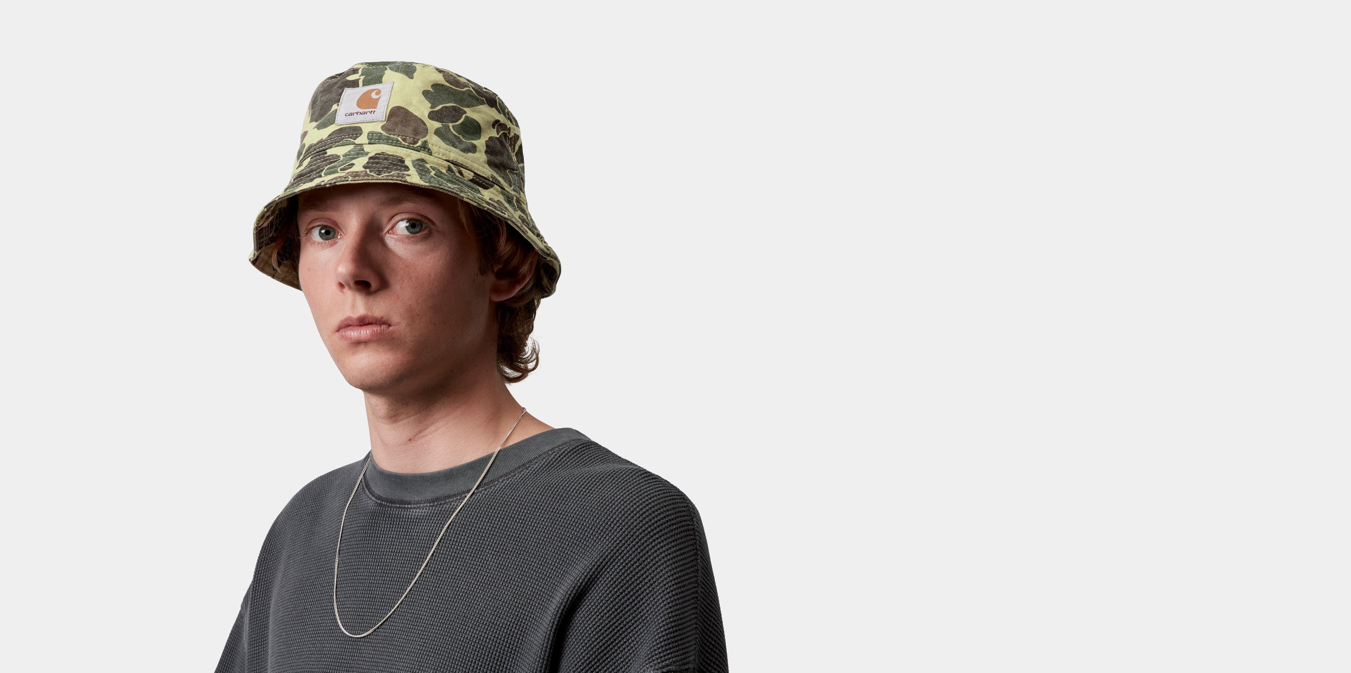 Carhartt WIP Duck Bucket Hat Camo Duck, Green stone washed | green|camo | M-L