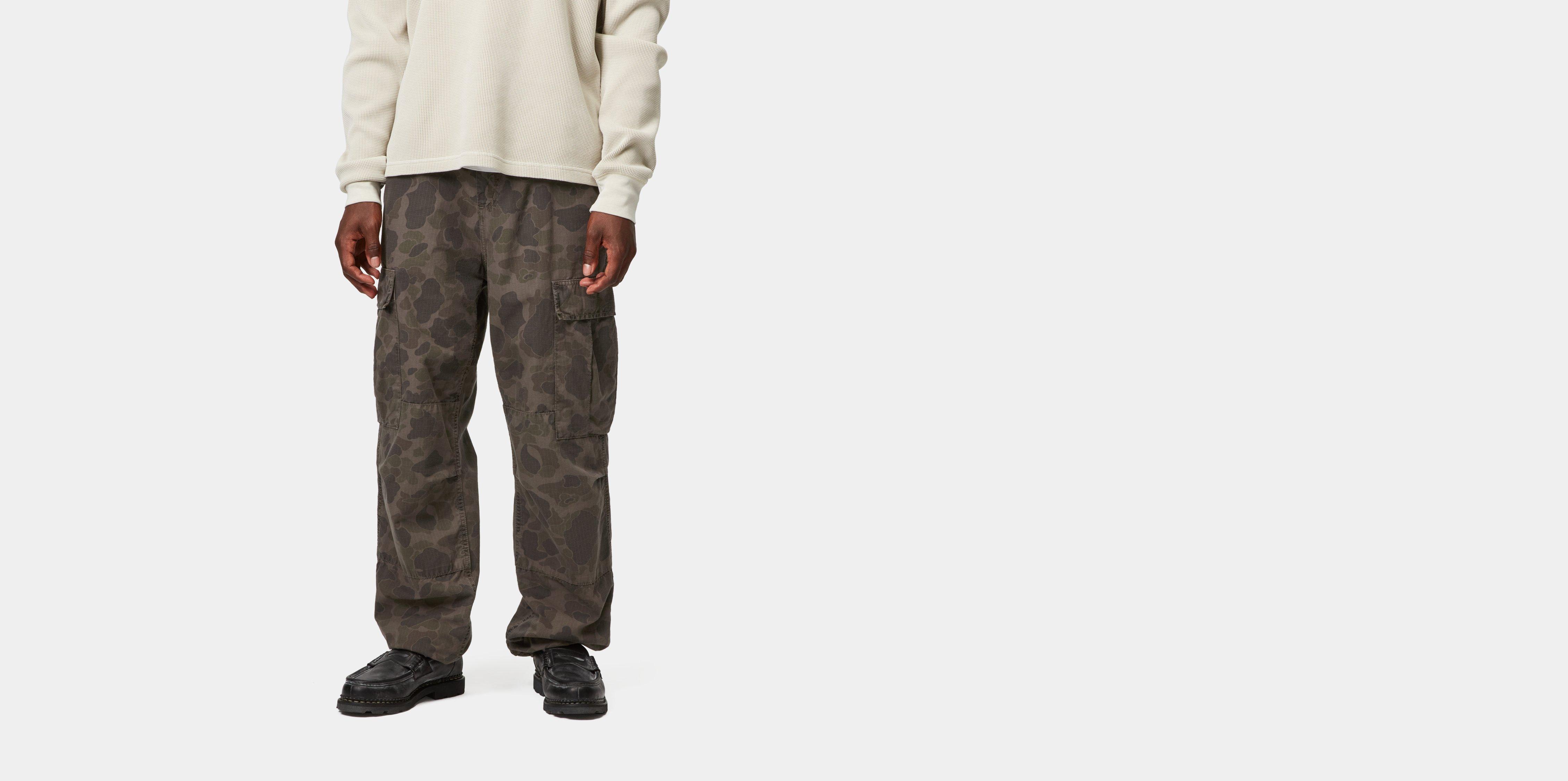 Carhartt WIP Duck Cargo Pant Camo Duck, Green / Porphyry garment dyed | brown|green|camo | 29/30 | Men