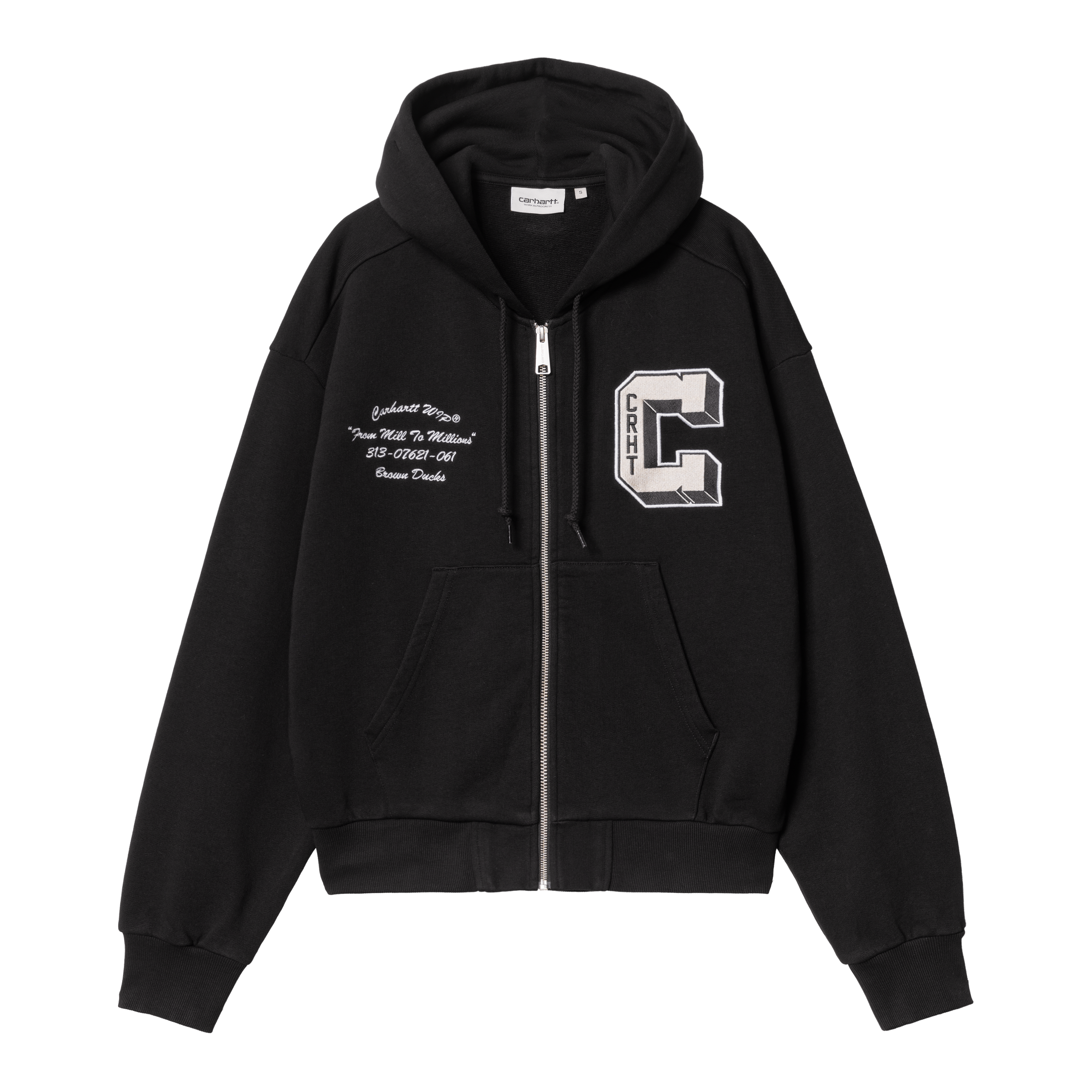 Carhartt WIP Women’s Hooded Brown Ducks Sweat Jacket in Schwarz