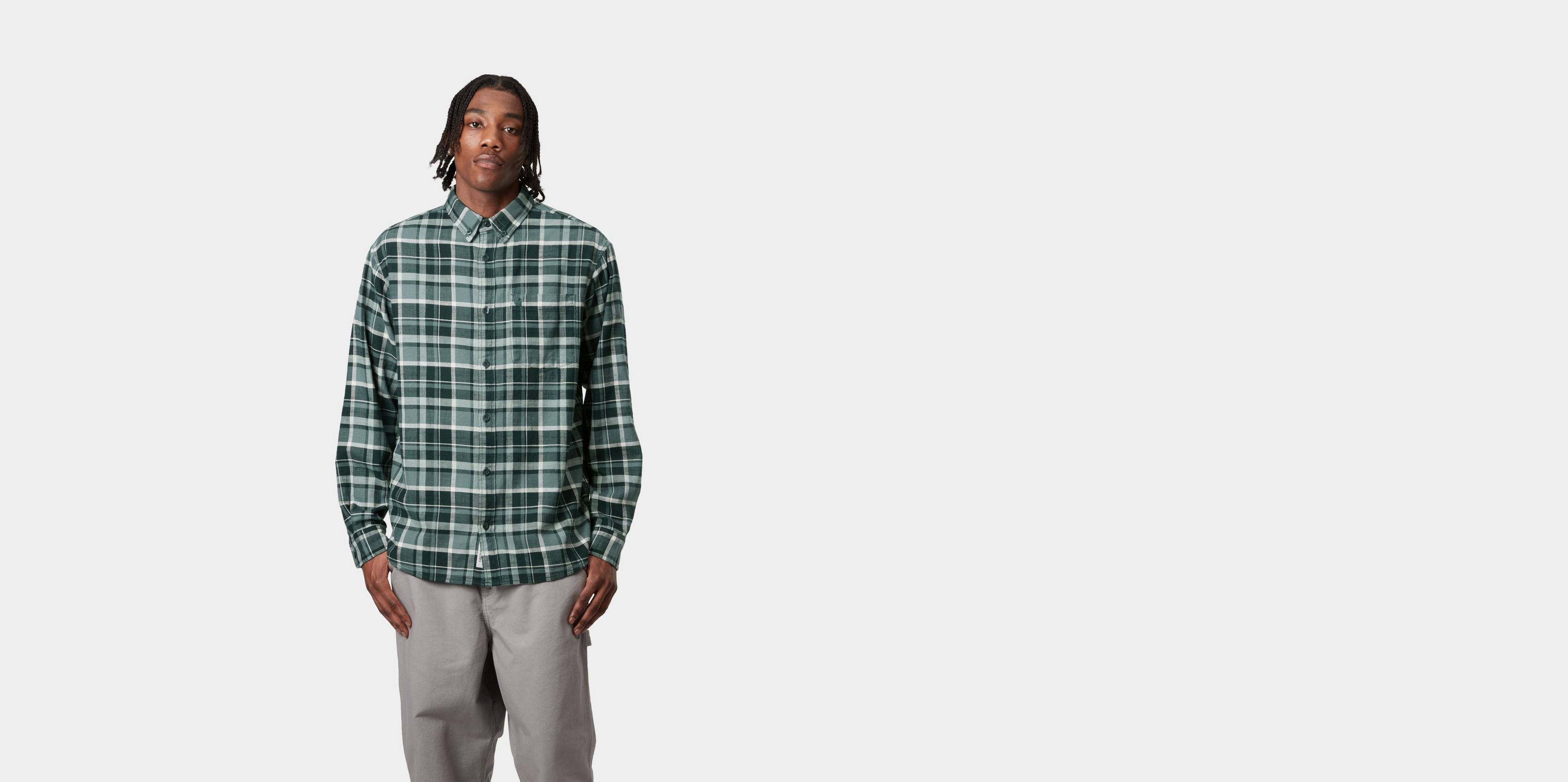 Carhartt WIP L/S Fendrick Shirt, Fendrick Check, Deep Lagoon