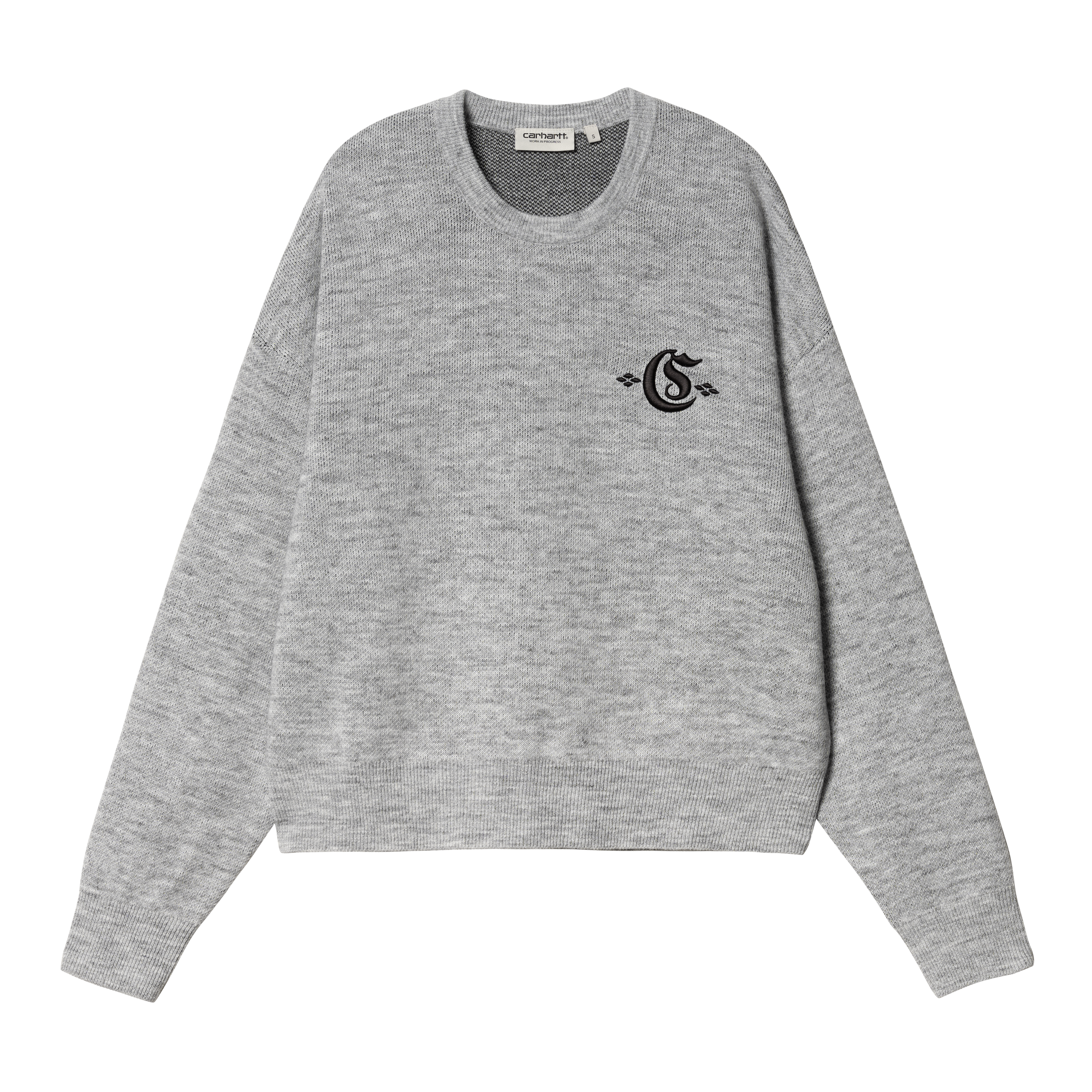 Carhartt WIP W Greatest Hits Sweater Ash Heather Black Official Online Store