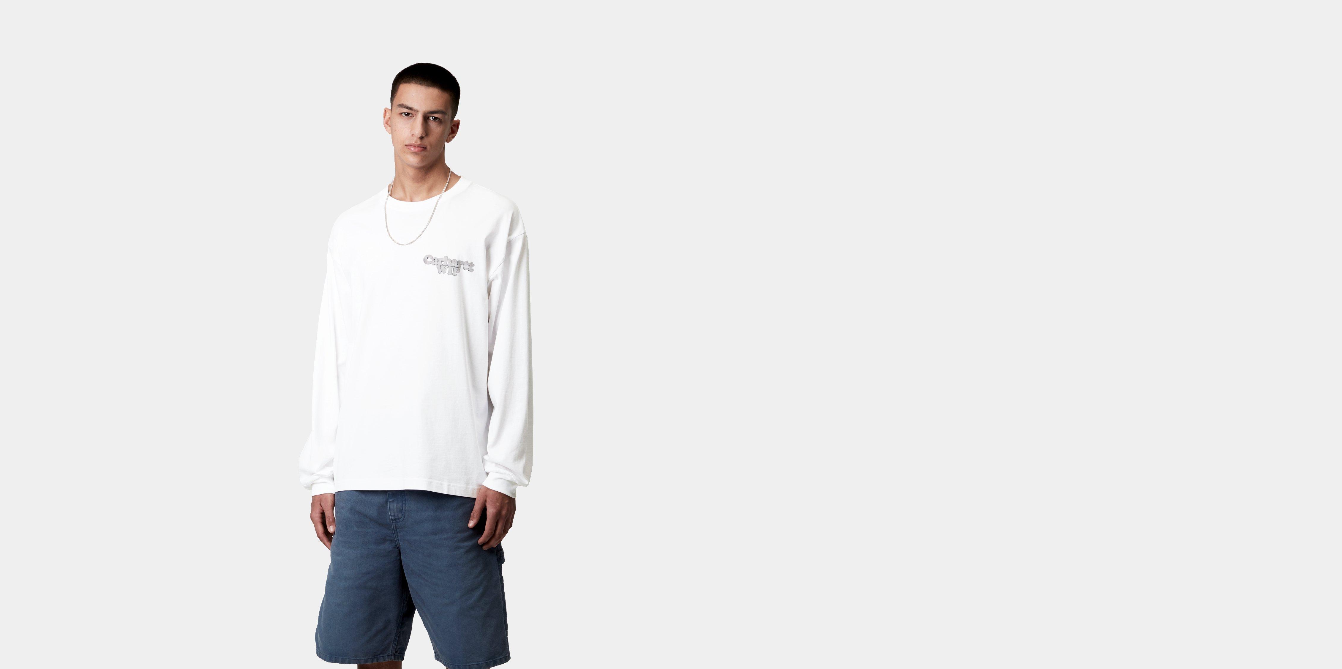 Carhartt WIP L/S Chain Link T-Shirt, White / Silver