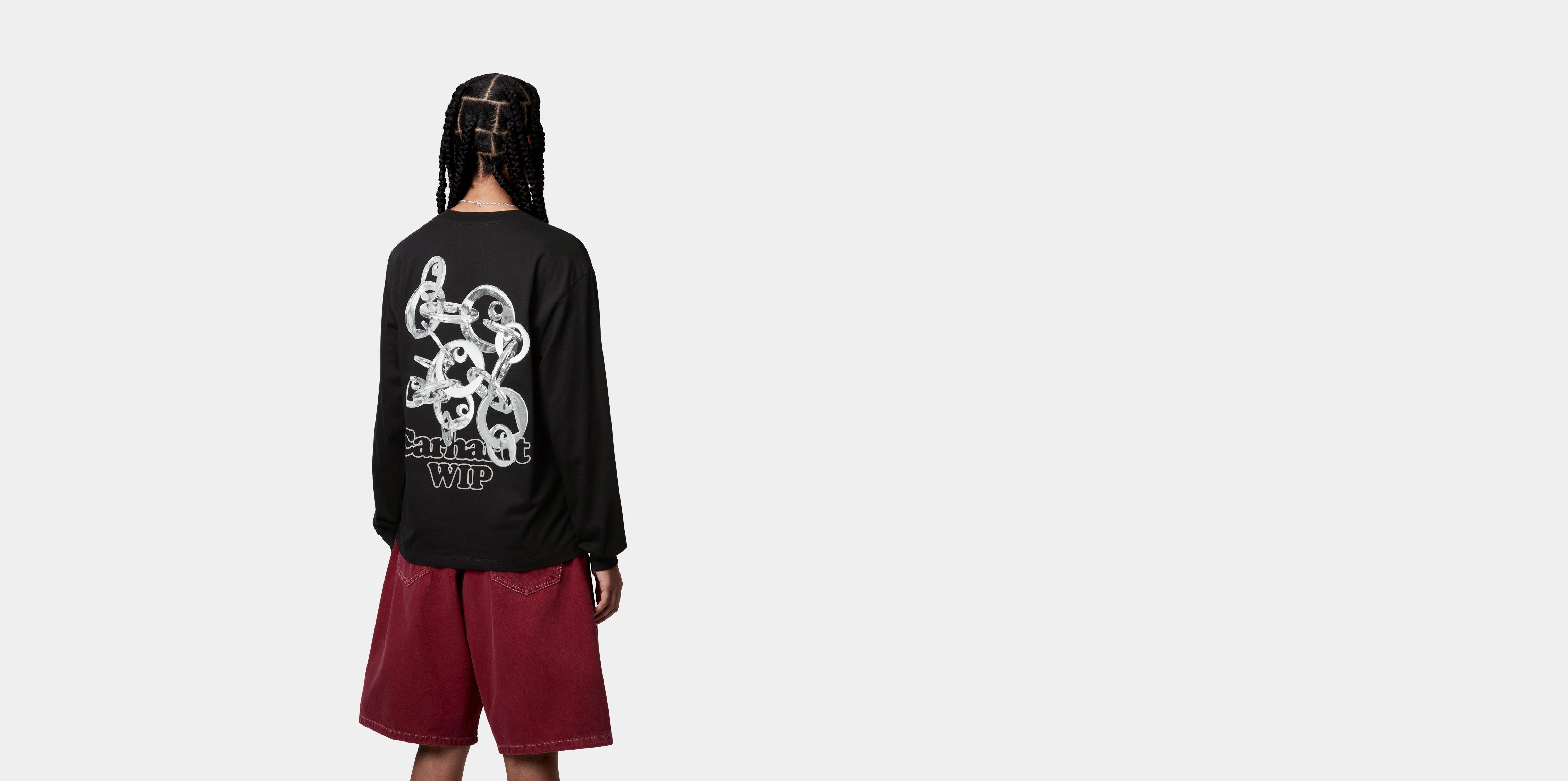 Tシャツ・カットソー CARHARTT S/S LINKED CHARMS T-SHIRT SA691 Carhartt WIP W' L/S Linked Charms T-Shirt, Black / Silver