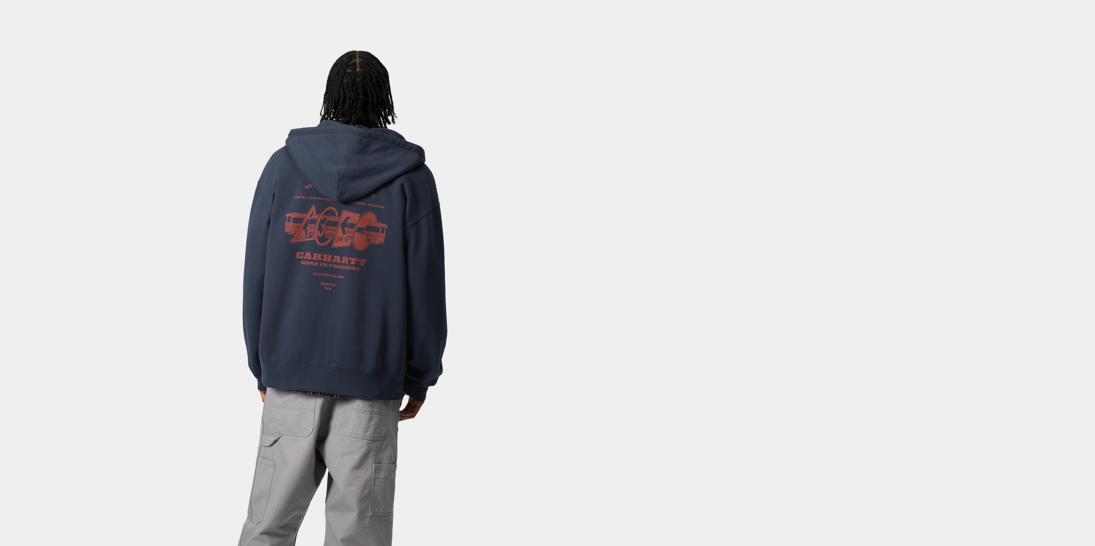 【CARHARTT WIP】HOODED SWEAT JACKET ブルー Carhartt WIP Hooded WIP Sweat Jacket, Dusky Blue | Official