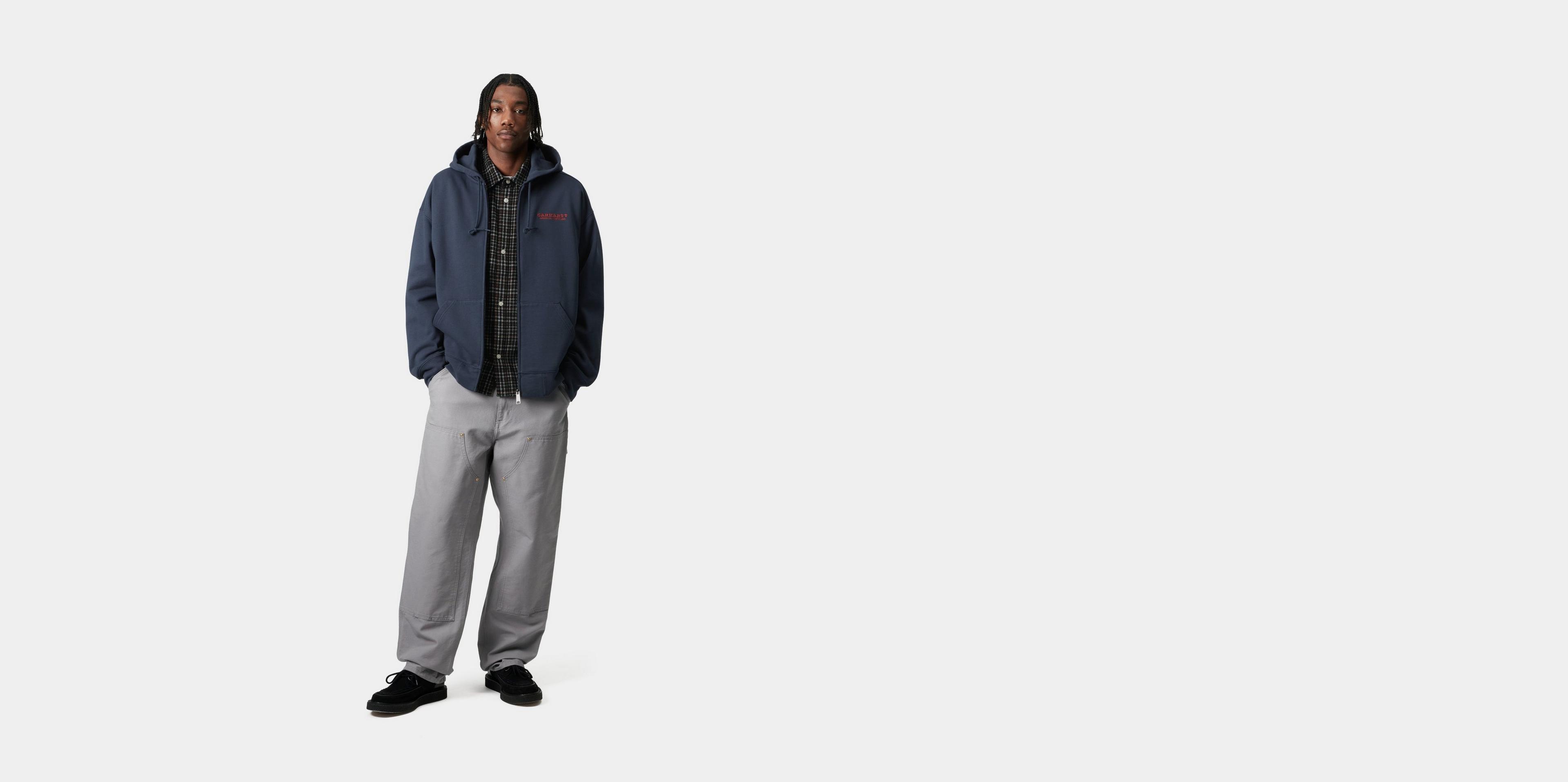 Carhartt WIP Hooded Runaway Sweat Jacket, Blue / Vermillion