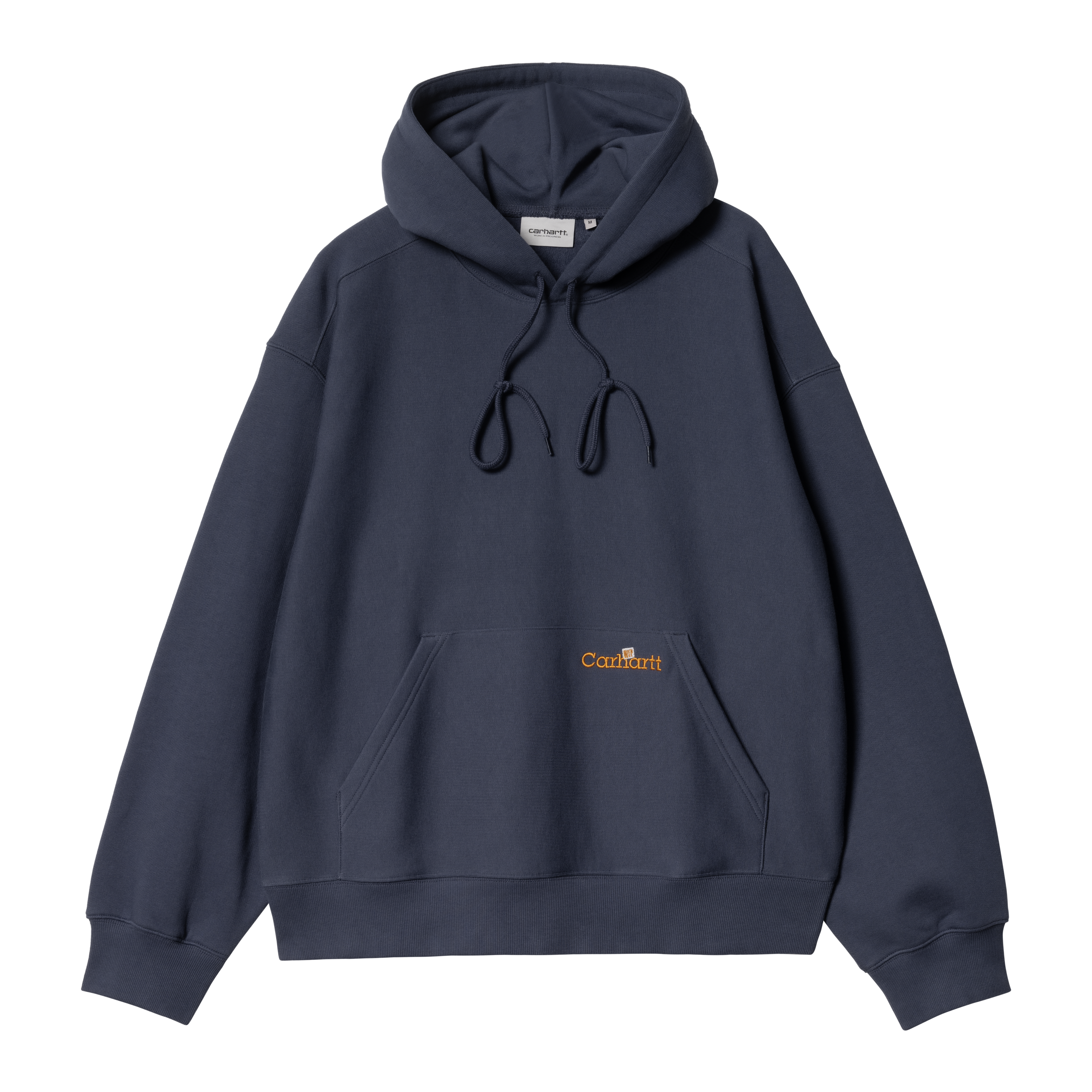 [CARHARTTWIP] HOODED LABEL SCRIPT SWEATSHIRT ★大人気★ Carhartt WIP Hooded Label Script Sweat, Blue | Official