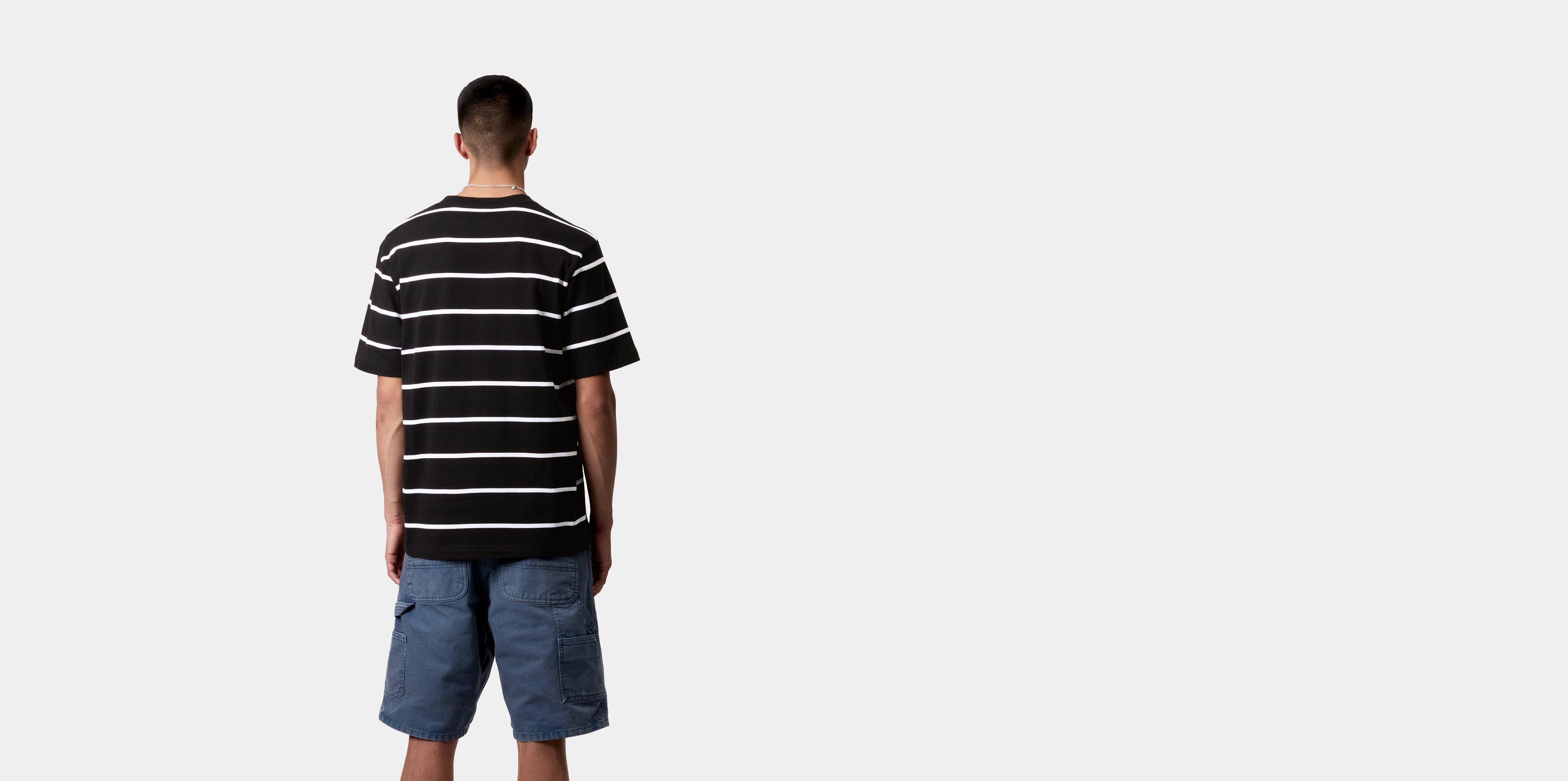 CARHARTT WIP｜ (Aiken Pocket T-shirt (I034487 2XKXX)) Carhartt WIP Aiken pocket t-shirt | AIKEN STRIPE, CONIFER