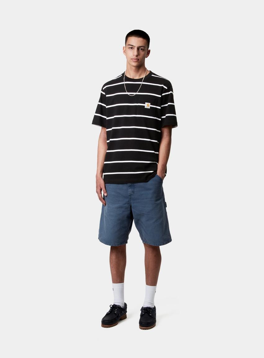 CARHARTT WIP| (Aiken Pocket T-shirt (I034487 2XKXX)) Carhartt WIP S/S Aiken Pocket T-Shirt, Aiken Stripe, Black
