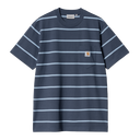 ★ドイツ発*carhartt WIP*新作*S/S Aiken Pocket Tシャツ/DB★ Carhartt WIP S/S Aiken Pocket T-Shirt, Aiken Stripe, Black